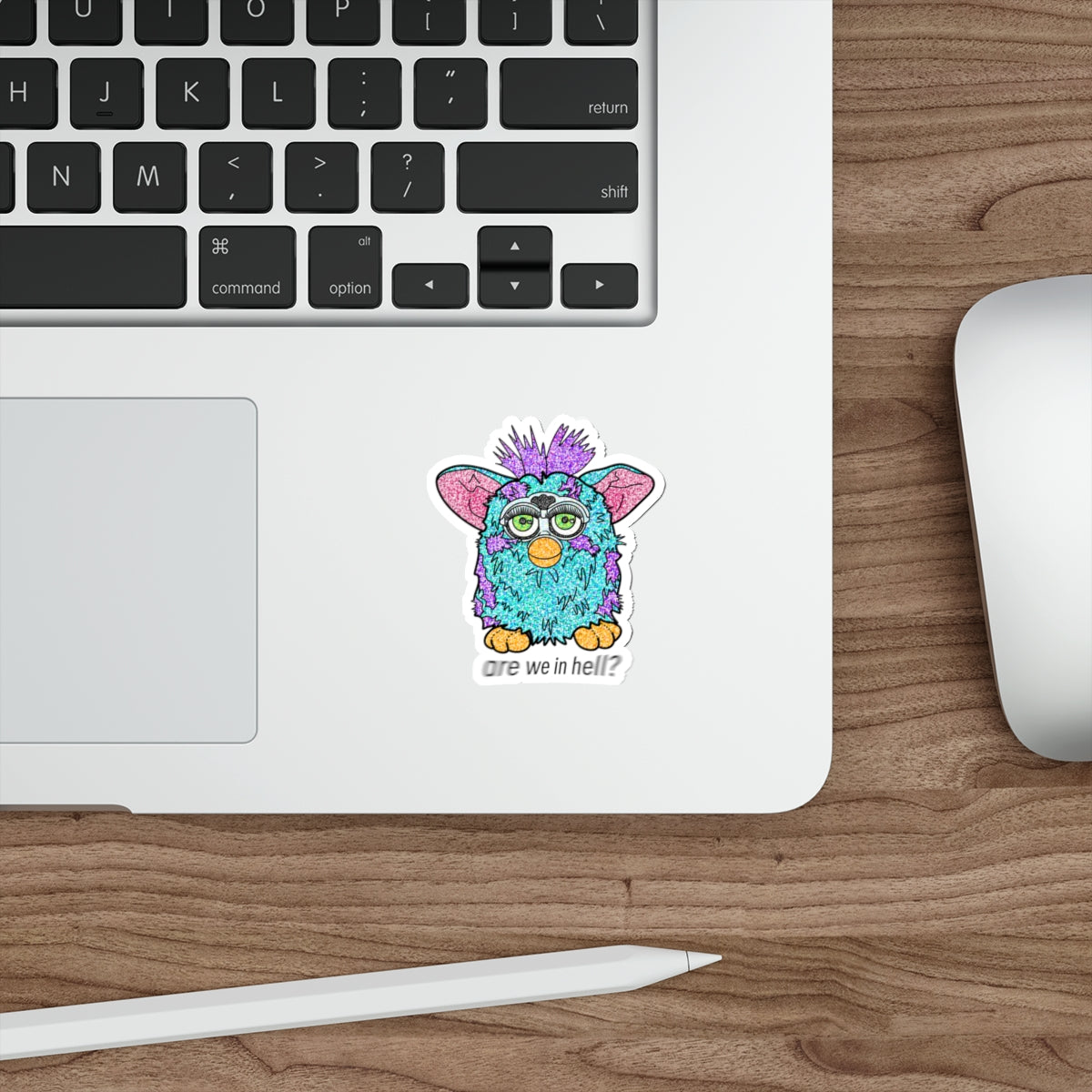 ‘Are We in Hell?' Retro Furby Premium Die-Cut Water Resistant Vinyl Sticker