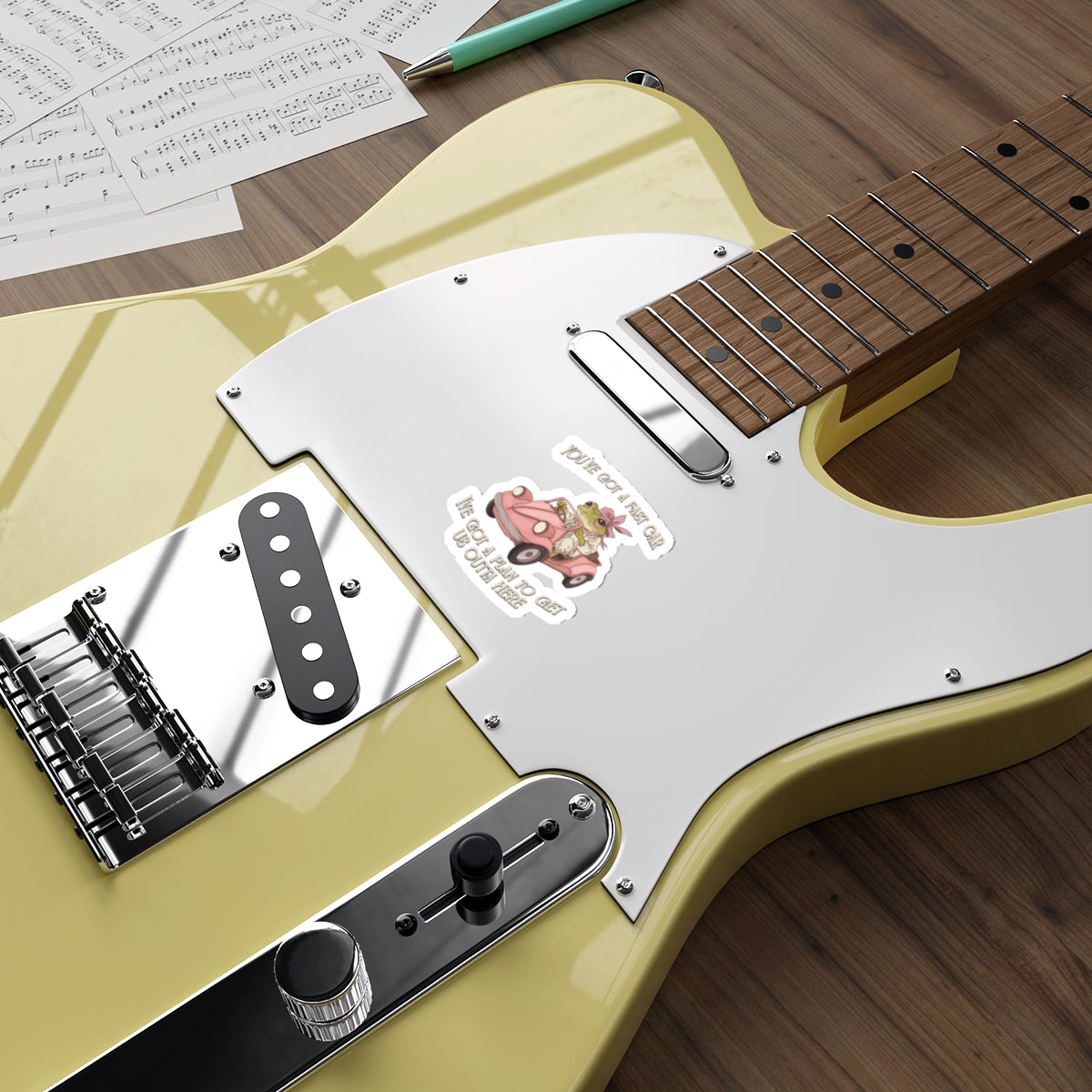 Cute Frog Waterproof Vinyl Die-Cut Stickers - 90s y2k Style, Fast Car, Perfect for Laptops, Water Bottles, Journals, Gifts