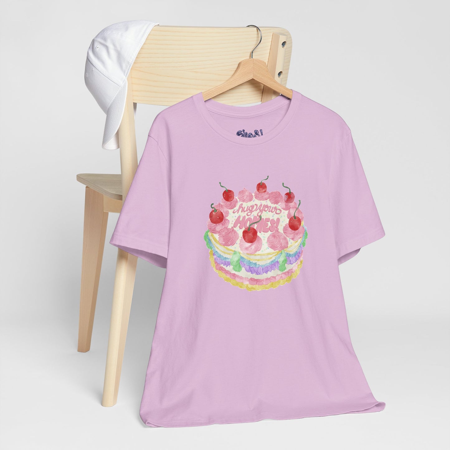 Hug Your Homies Cake Tee - Friendship T-Shirt, Mental Health Shirt, Gift for Teens, Baking Tee, Casual Wear