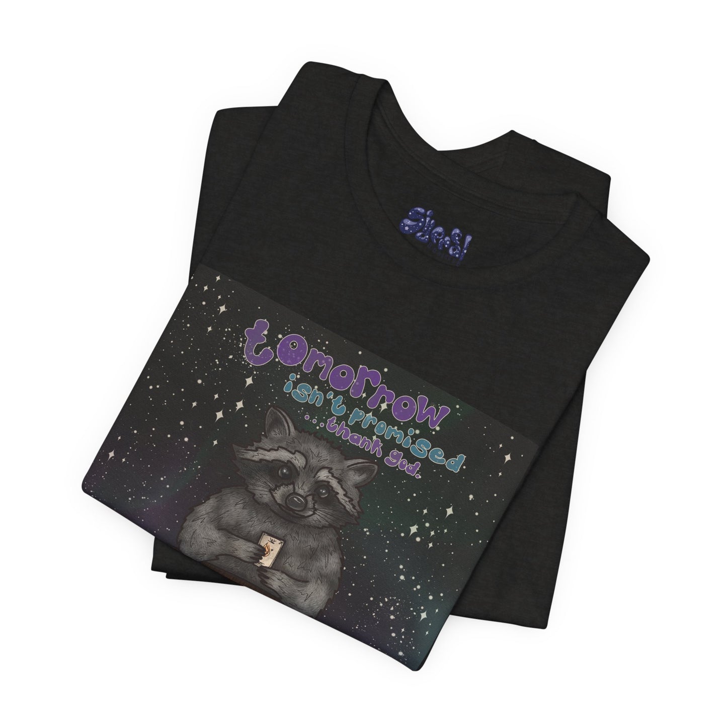 Cosmic Tarot Raccoon Tee - Whimsical Unisex T-Shirt, Trash Panda Gifts, Mystical Apparel, Quirky Casual Wear