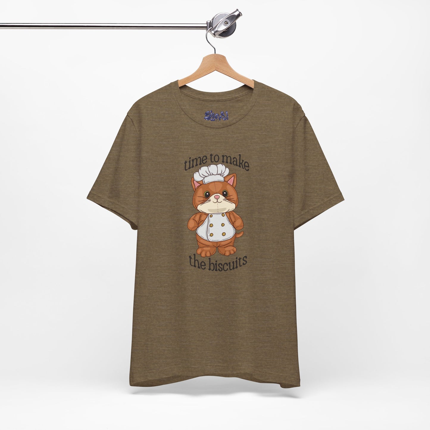 Cute Cat Chef Tee - "Time to Make the Biscuits" | Baking Shirt, Animal Lover Gift, Kitchen Humor, Cute Pet Apparel, Cat Lover Tee