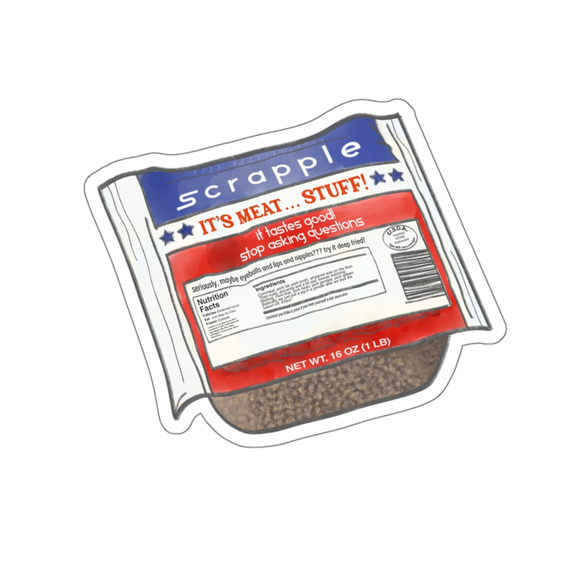 Scrapple Premium Die-Cut Water Resistant Vinyl Sticker