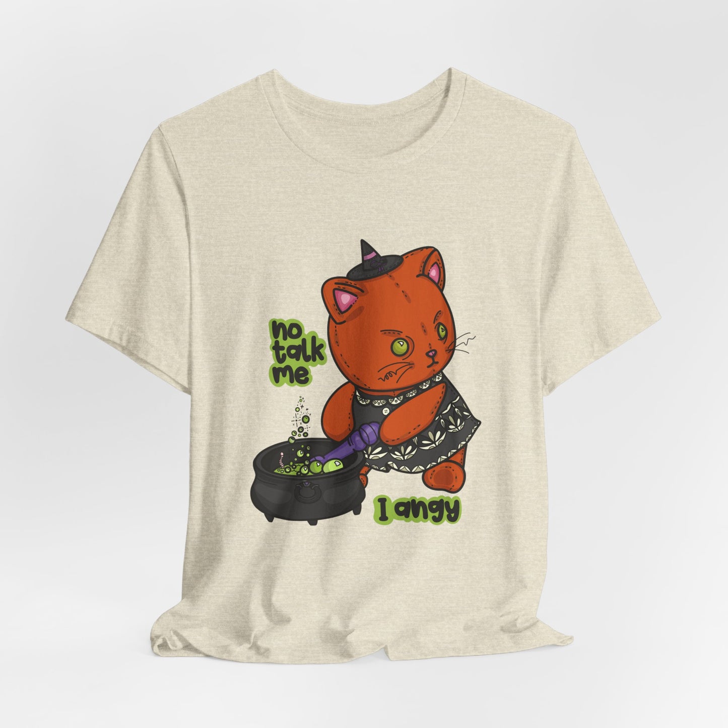 Witchy Cat “No Talk Me I Angy” Unisex Short Sleeve Shirt