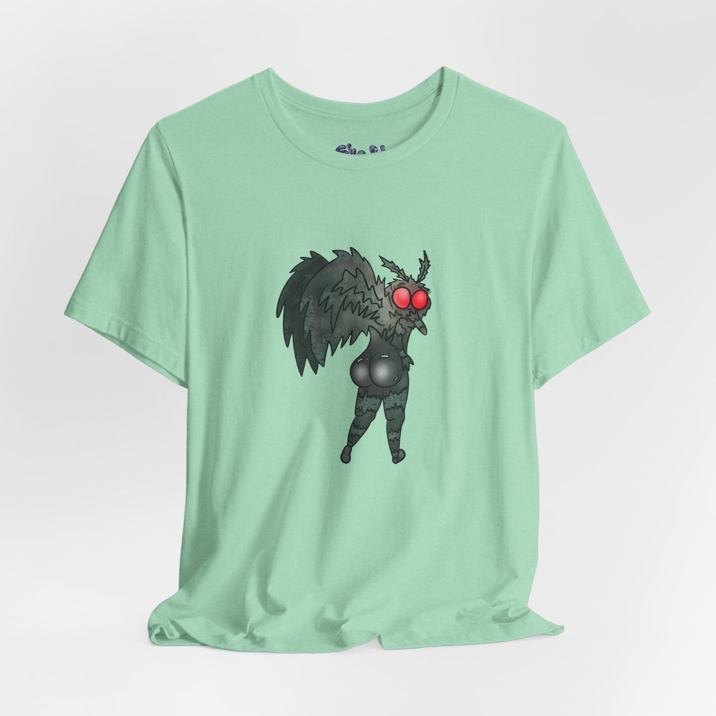 Sexy Mothman Whimsical Cryptid Short Sleeve Tee | Unique Graphic T-Shirt for Cryptid Fans, Horror Lovers, Folklore Shirt