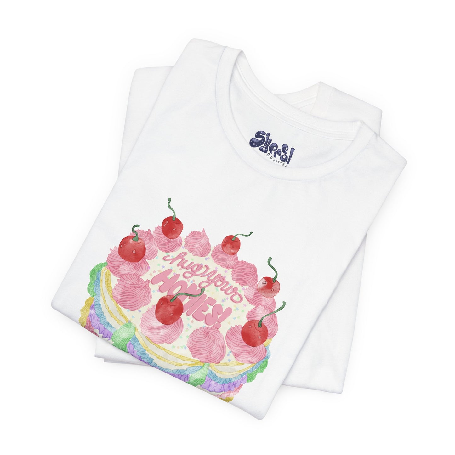 Hug Your Homies Cake Tee - Friendship T-Shirt, Mental Health Shirt, Gift for Teens, Baking Tee, Casual Wear