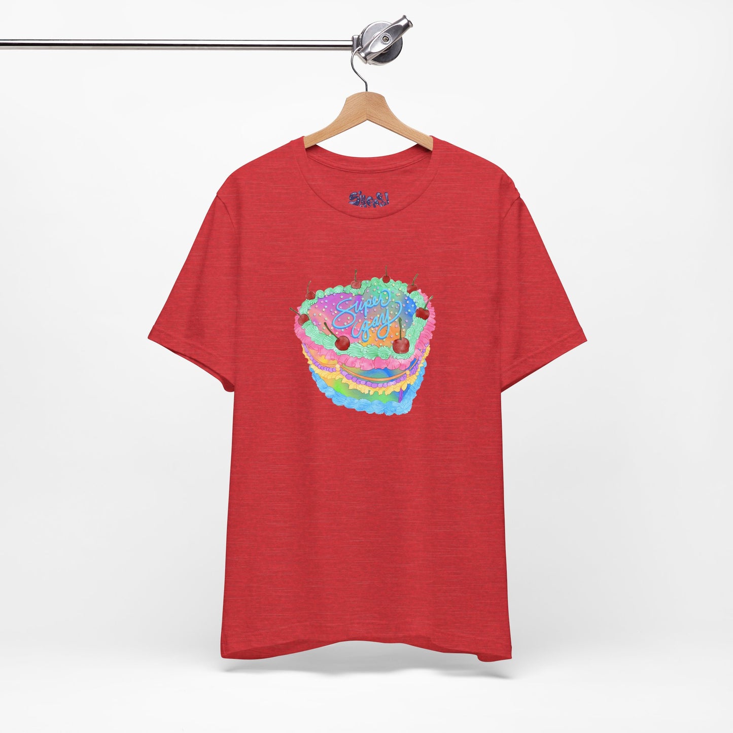 Super Gay Vintage Fancy Cake Tee, Unisex Pride Cakes T-Shirt, Gay Pride Baking Shirt, Casual Baker Apparel
