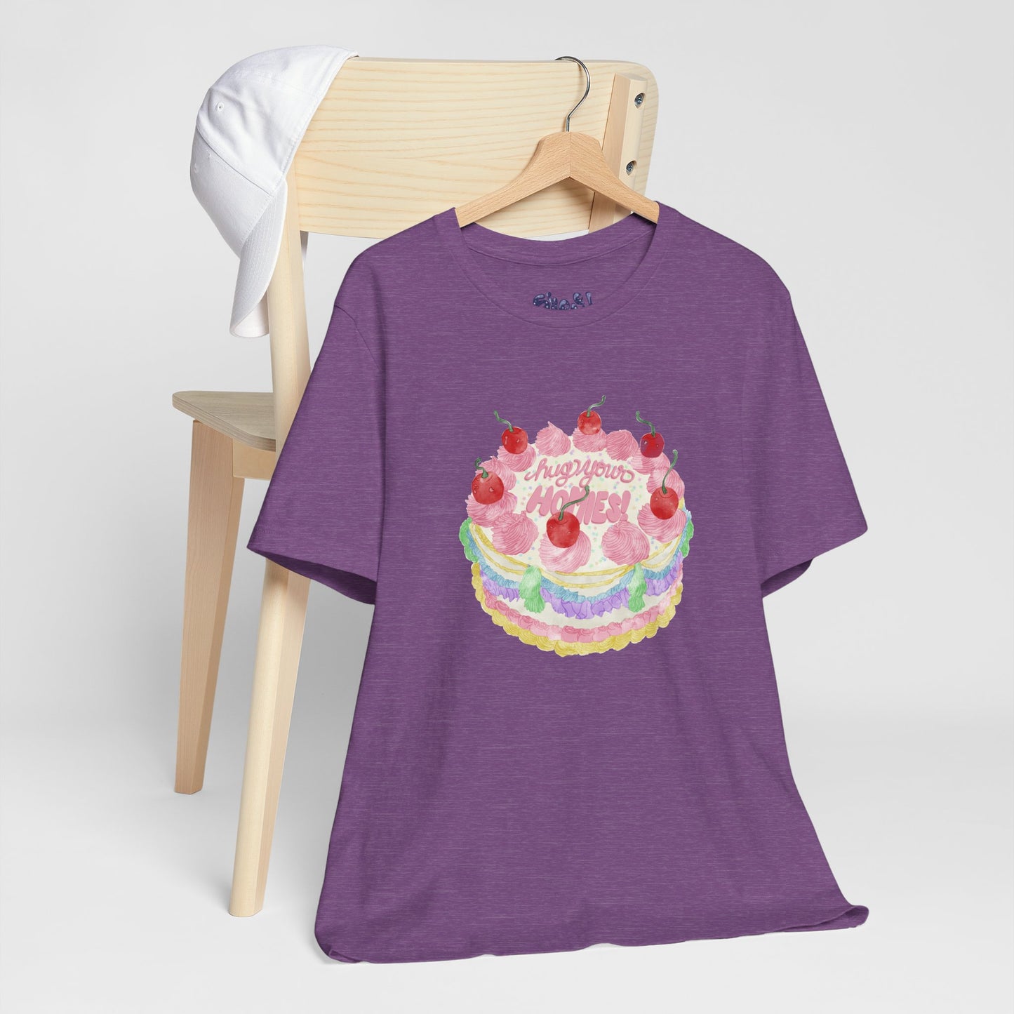 Hug Your Homies Cake Tee - Friendship T-Shirt, Mental Health Shirt, Gift for Teens, Baking Tee, Casual Wear