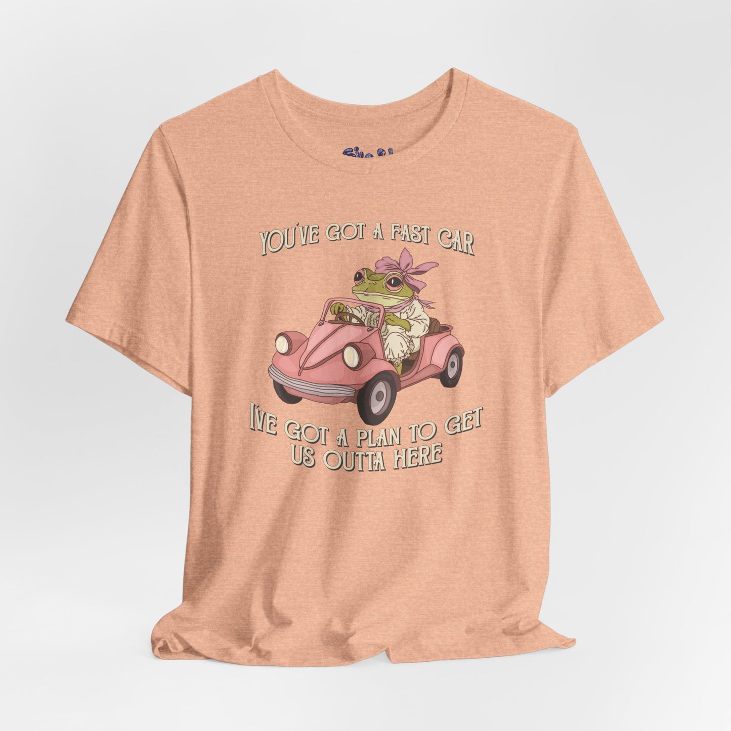 Cute Frog Graphic Tee, You've Got a Plan to Get Us Outta Here Shirt, Unisex T-Shirt, Fast Car, 90's Casual Wear, y2k