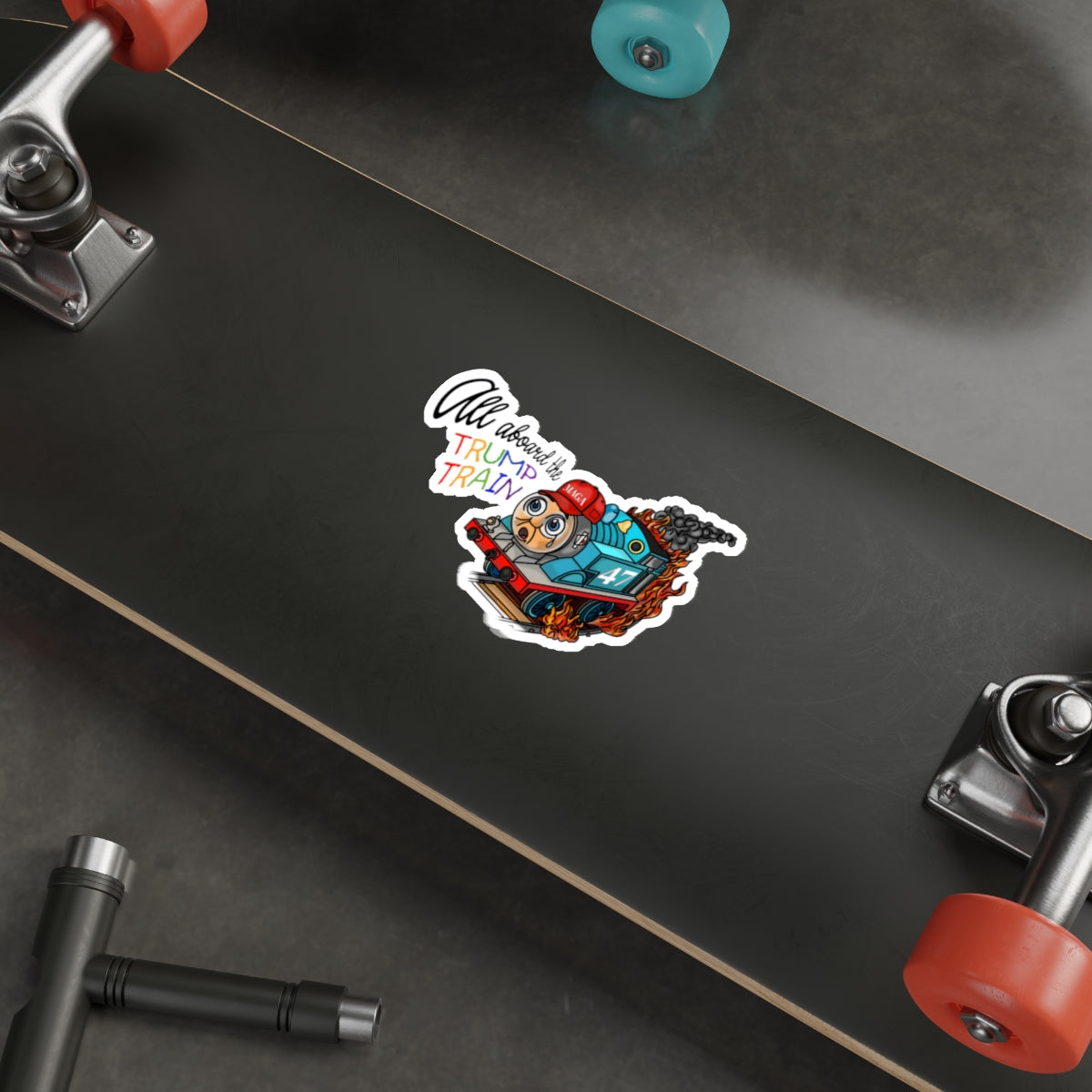 All Aboard The Trump Train Premium Water Resistant Die-Cut Stickers