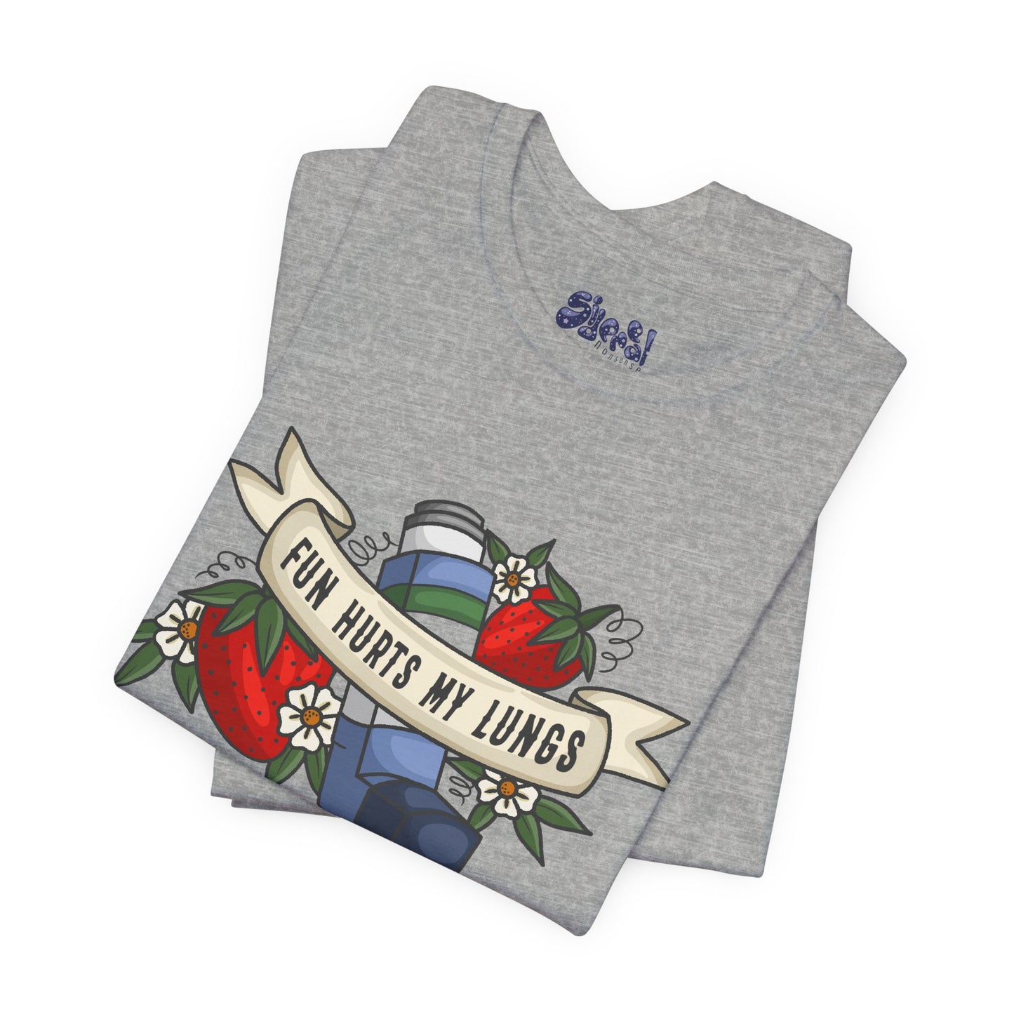 Fun Hurts My Lungs Asthma Awareness Tee, Unisex Jersey T-Shirt, Funny Asthma Shirt, Retro Tattoo Style Gift, Casual Everyday Wear
