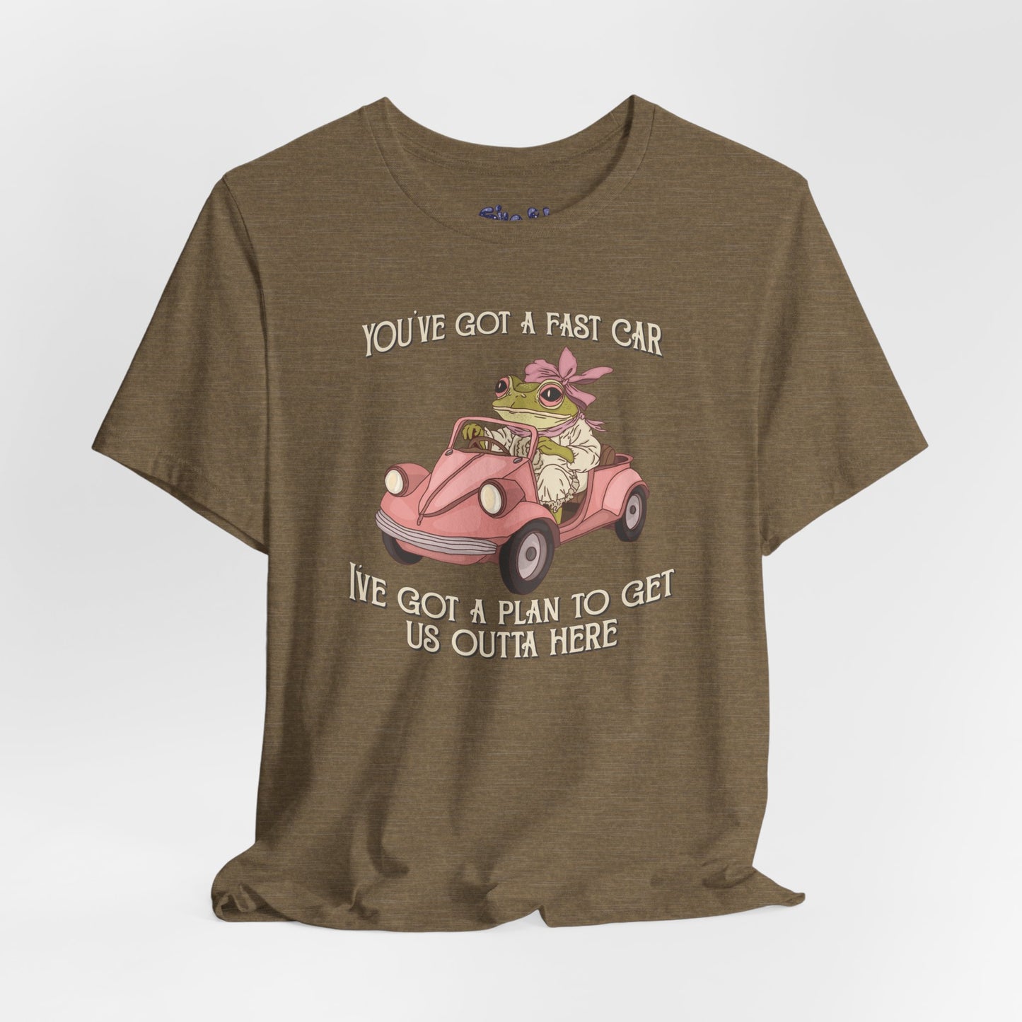 Cute Frog Graphic Tee, You've Got a Plan to Get Us Outta Here Shirt, Unisex T-Shirt, Fast Car, 90's Casual Wear, y2k