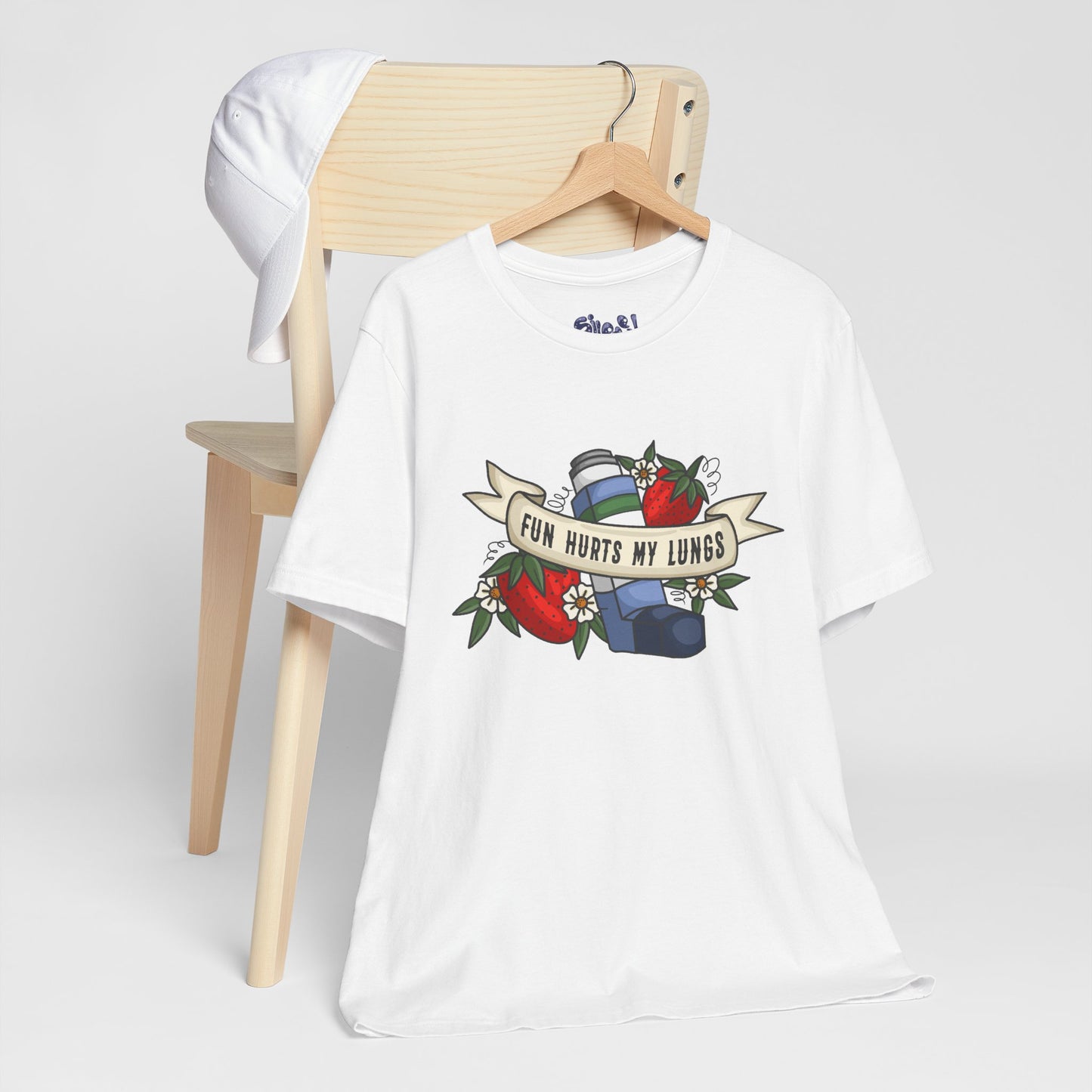 Fun Hurts My Lungs Asthma Awareness Tee, Unisex Jersey T-Shirt, Funny Asthma Shirt, Retro Tattoo Style Gift, Casual Everyday Wear