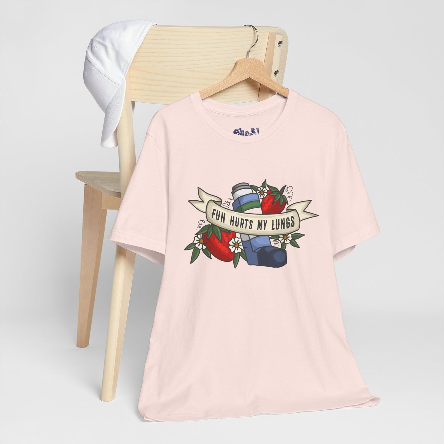 Fun Hurts My Lungs Asthma Awareness Tee, Unisex Jersey T-Shirt, Funny Asthma Shirt, Retro Tattoo Style Gift, Casual Everyday Wear