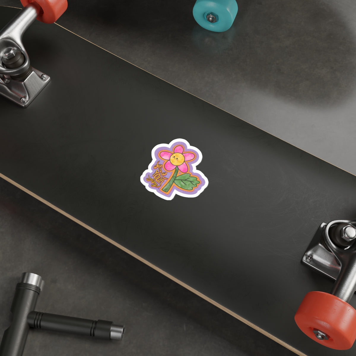 Find Your Joy Joyful Flower Waterproof Vinyl Die-Cut Stickers, Cute Floral Sticker, Mental Health Laptop Decor, Self-Care Gifts, Positive Vibes