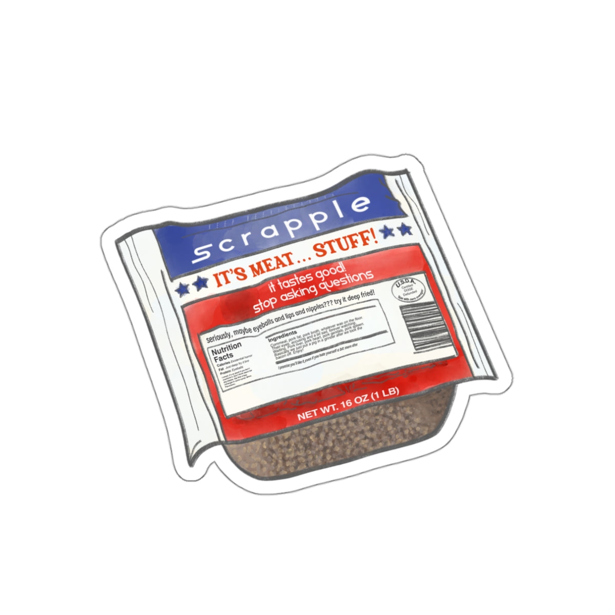 Scrapple Premium Die-Cut Water Resistant Vinyl Sticker