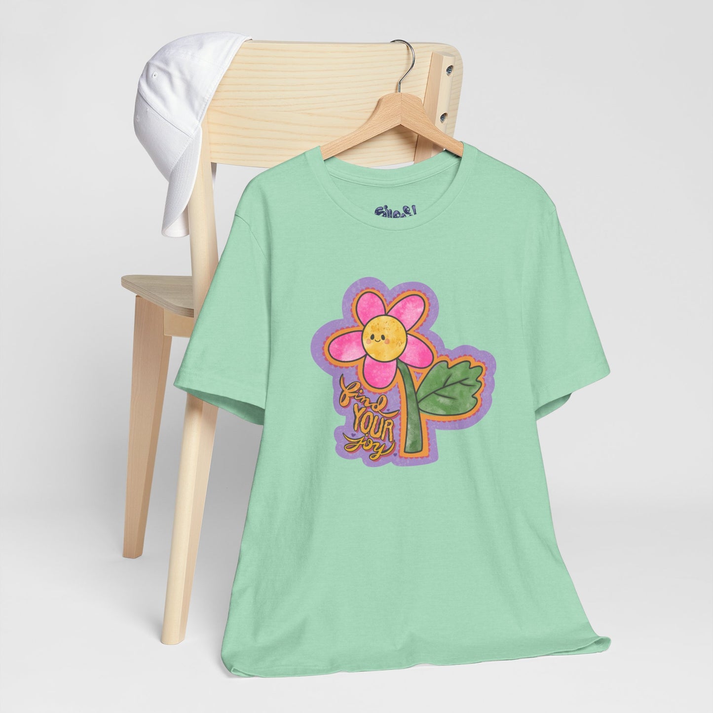 Find Your Joy Flower Graphic Tee, Unique Unisex Shirt for Self-Care Enthusiasts, Mental Health Awareness Casual Wear, Self Care Gift