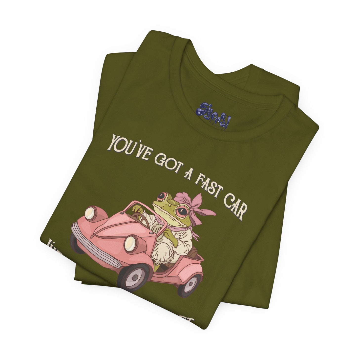 Cute Frog Graphic Tee, You've Got a Plan to Get Us Outta Here Shirt, Unisex T-Shirt, Fast Car, 90's Casual Wear, y2k