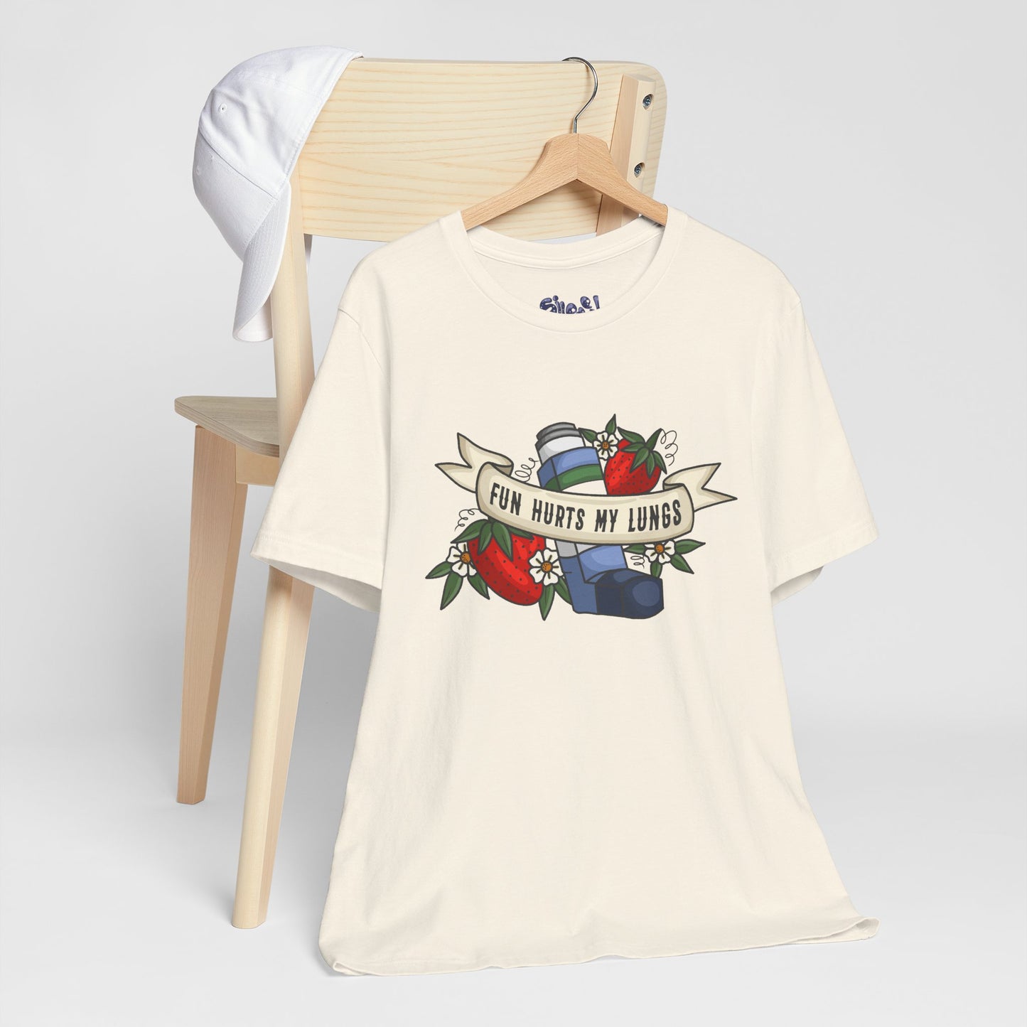 Fun Hurts My Lungs Asthma Awareness Tee, Unisex Jersey T-Shirt, Funny Asthma Shirt, Retro Tattoo Style Gift, Casual Everyday Wear