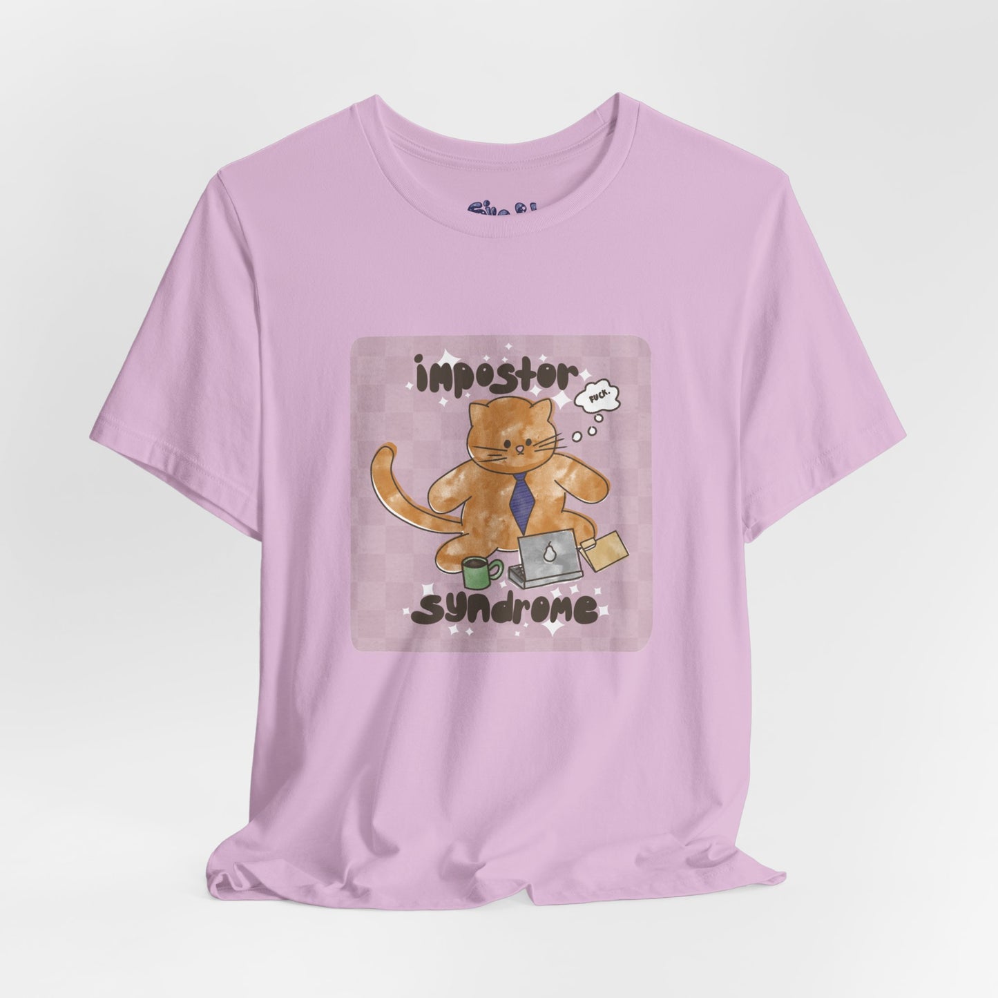 Funny Cat Tee, Impostor Syndrome Unisex Jersey Shirt, Gift for Cat Lovers, Funny Office Apparel, Work Humor