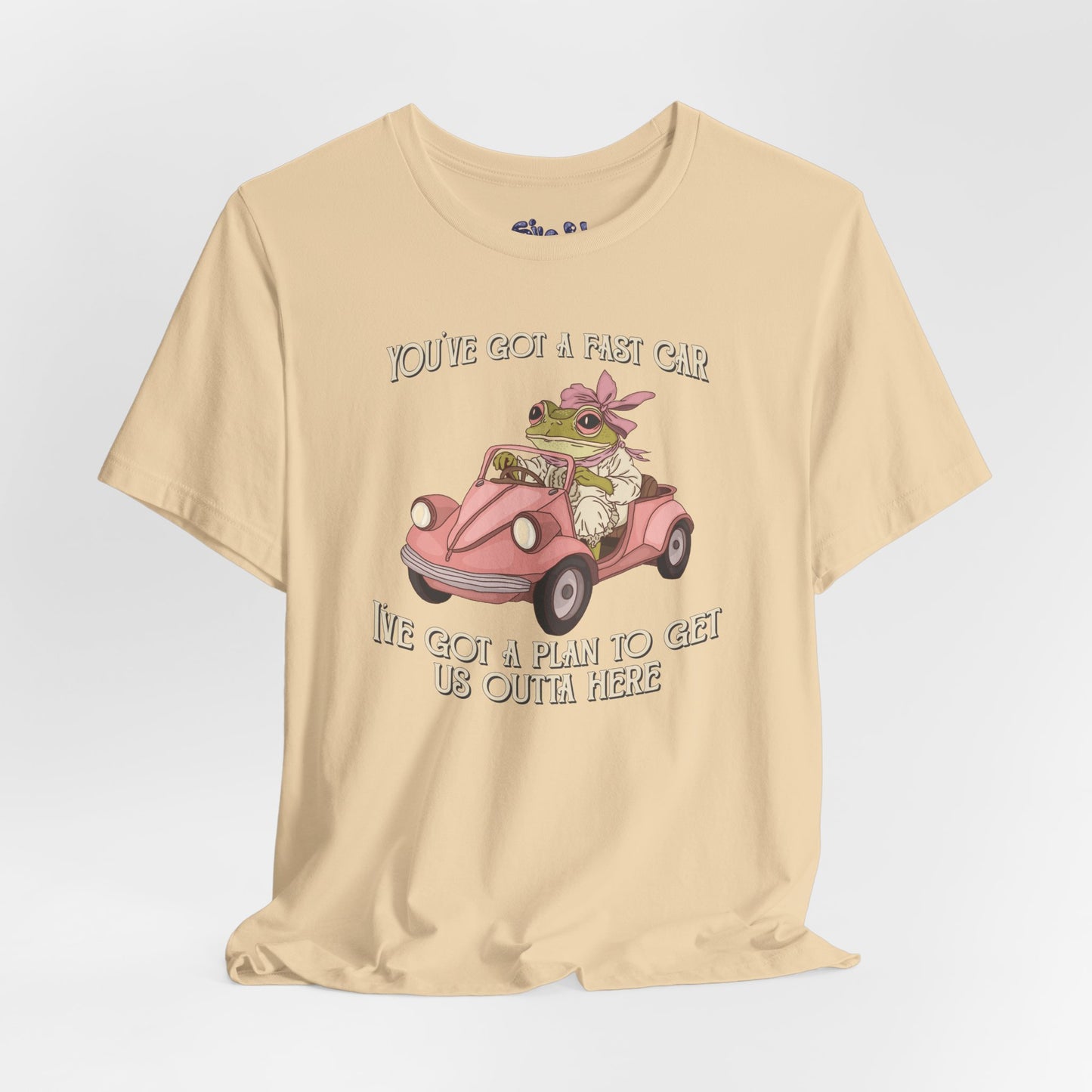 Cute Frog Graphic Tee, You've Got a Plan to Get Us Outta Here Shirt, Unisex T-Shirt, Fast Car, 90's Casual Wear, y2k