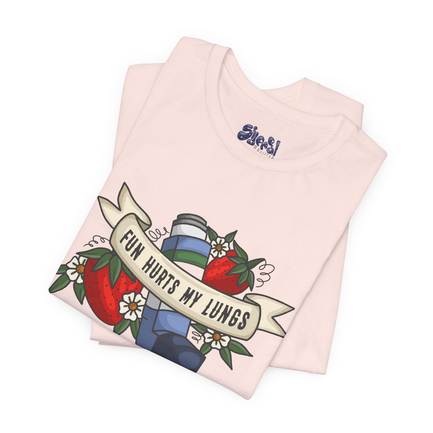 Fun Hurts My Lungs Asthma Awareness Tee, Unisex Jersey T-Shirt, Funny Asthma Shirt, Retro Tattoo Style Gift, Casual Everyday Wear