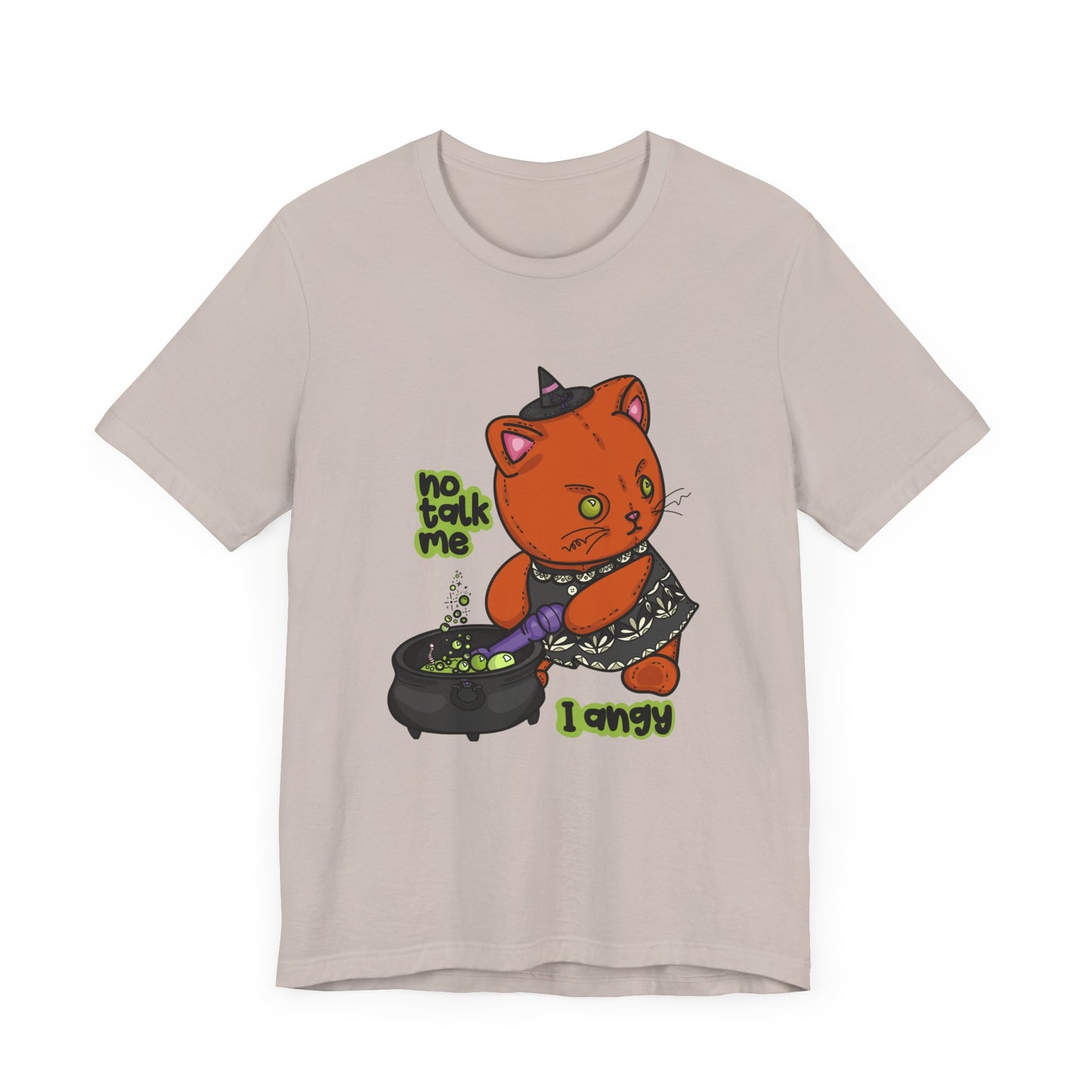 Witchy Cat “No Talk Me I Angy” Unisex Short Sleeve Shirt