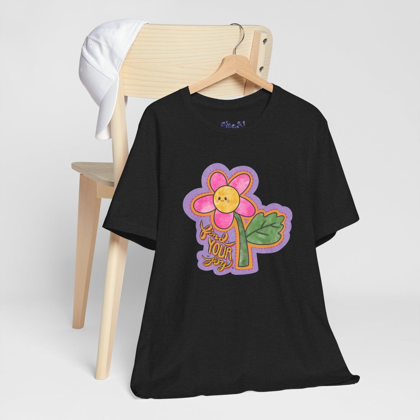Find Your Joy Flower Graphic Tee, Unique Unisex Shirt for Self-Care Enthusiasts, Mental Health Awareness Casual Wear, Self Care Gift