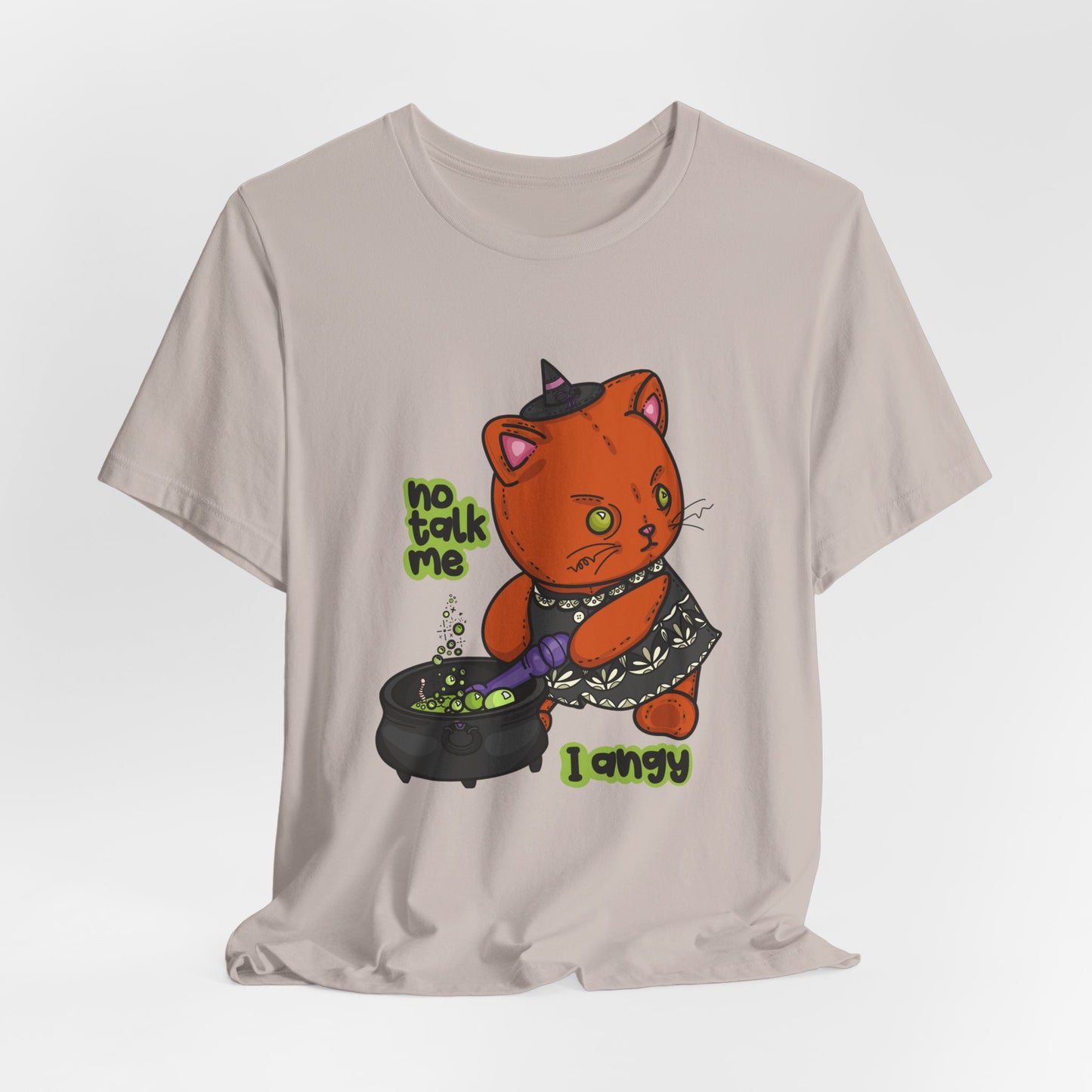 Witchy Cat “No Talk Me I Angy” Unisex Short Sleeve Shirt