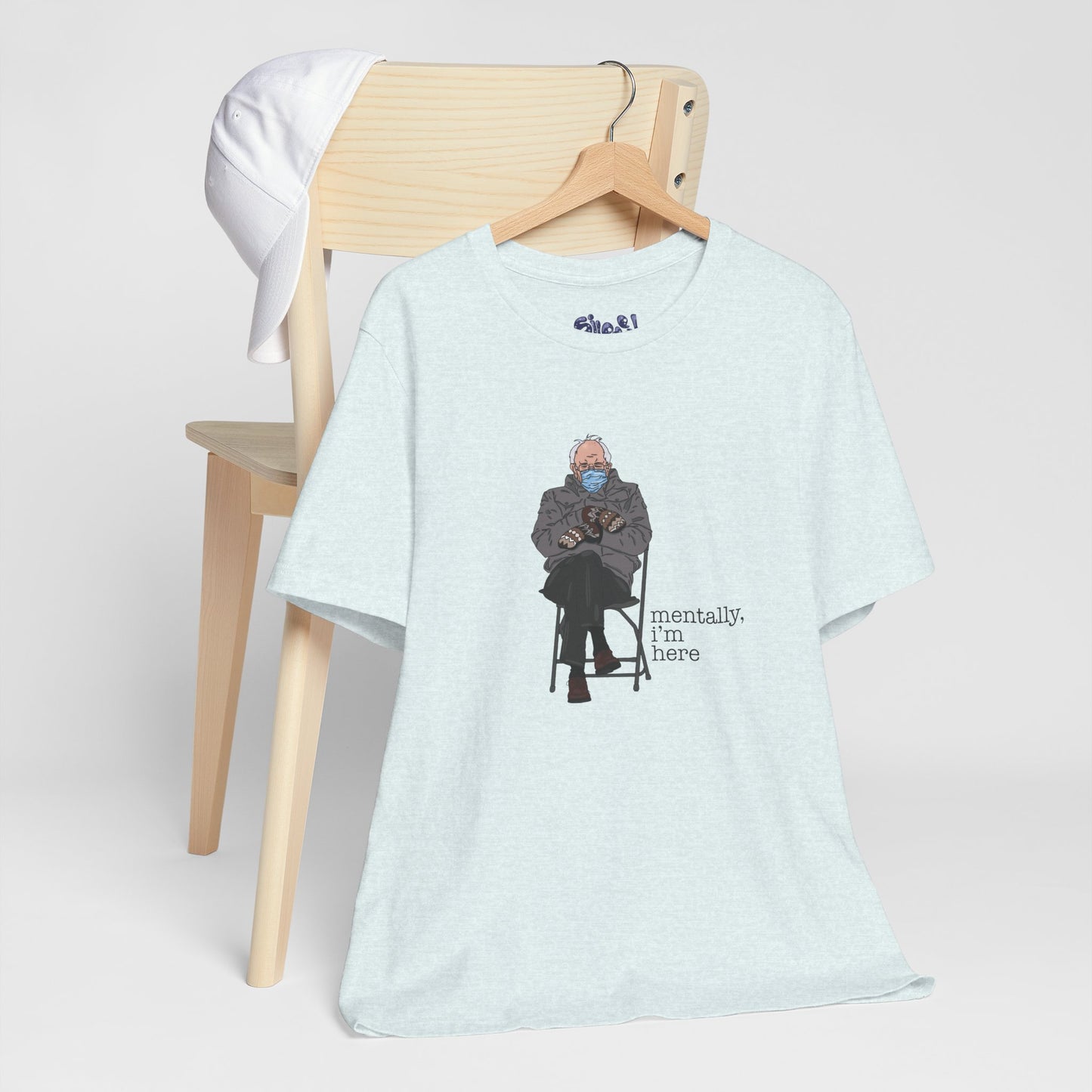 Bernie Sanders Mentally I'm Here Tee, Unisex Political Humor Shirt, Casual Wear For Liberal Leftist, Comfortable Everyday Tee