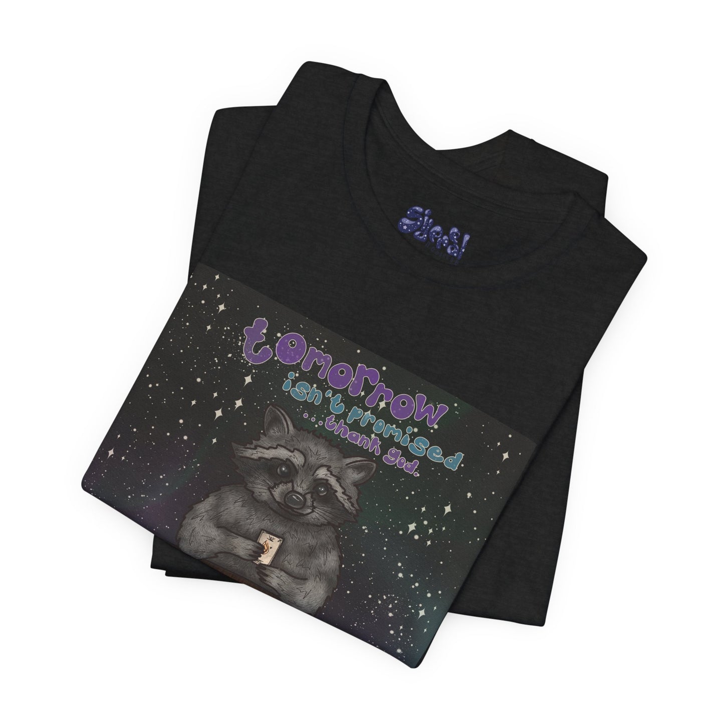 Cosmic Tarot Raccoon Tee - Whimsical Unisex T-Shirt, Trash Panda Gifts, Mystical Apparel, Quirky Casual Wear