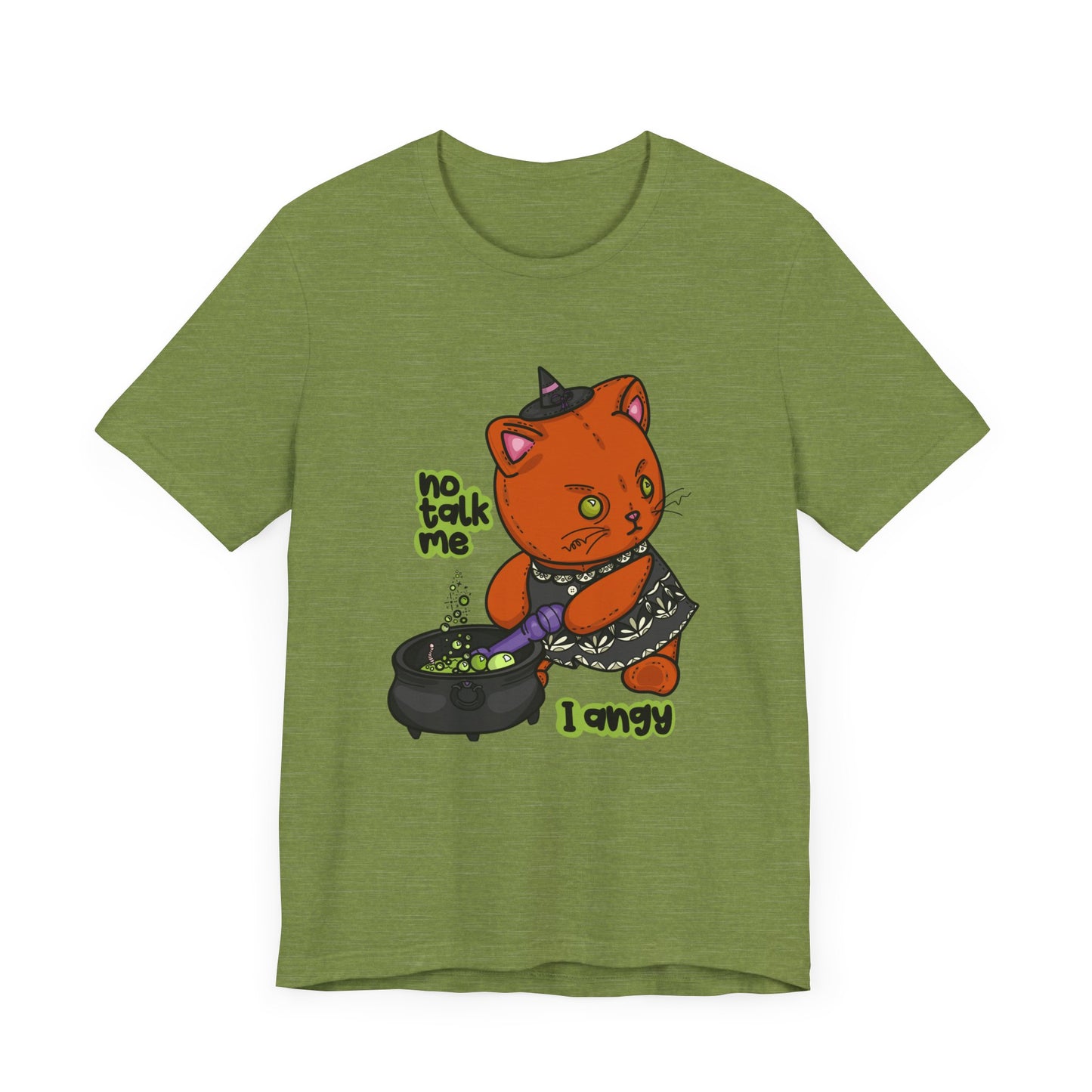 Witchy Cat “No Talk Me I Angy” Unisex Short Sleeve Shirt
