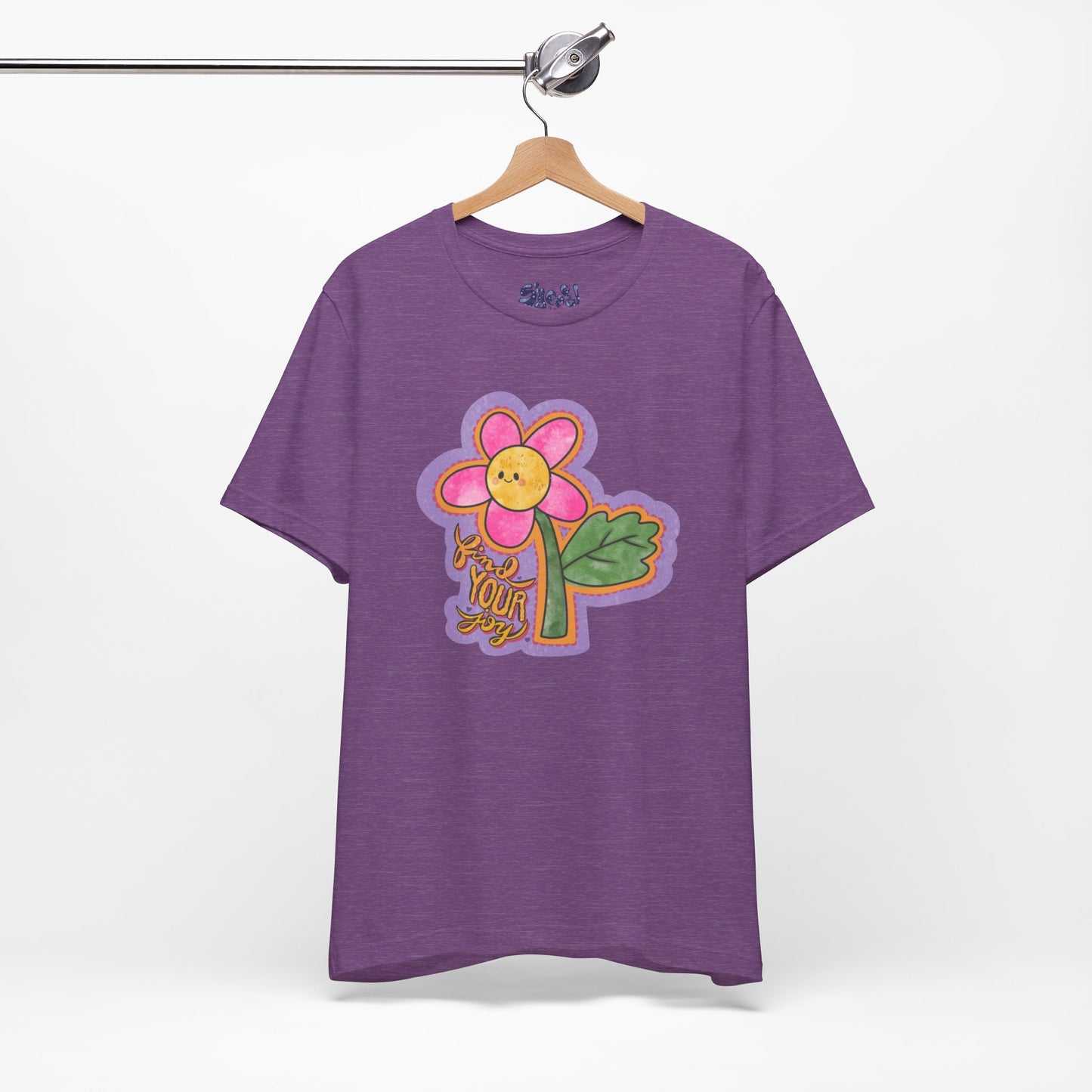 Find Your Joy Flower Graphic Tee, Unique Unisex Shirt for Self-Care Enthusiasts, Mental Health Awareness Casual Wear, Self Care Gift
