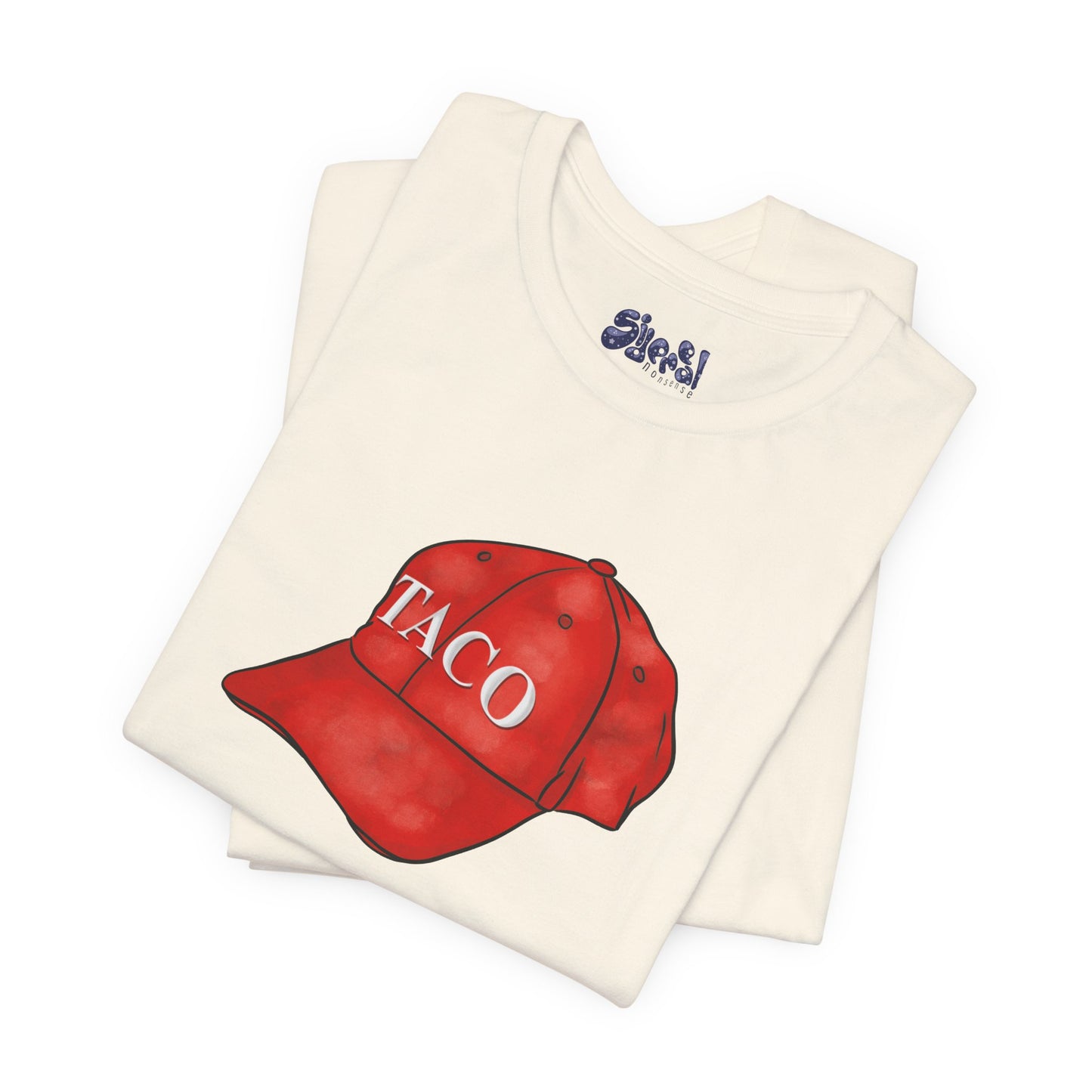 Taco Hat Tee, Trump Always Chickens Out Unisex Jersey Short Sleeve Tee, MAGA Hat, Funny Political Shirt, Liberal Leftist Gift