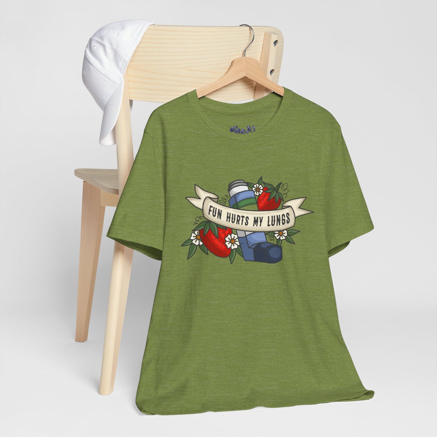 Fun Hurts My Lungs Asthma Awareness Tee, Unisex Jersey T-Shirt, Funny Asthma Shirt, Retro Tattoo Style Gift, Casual Everyday Wear