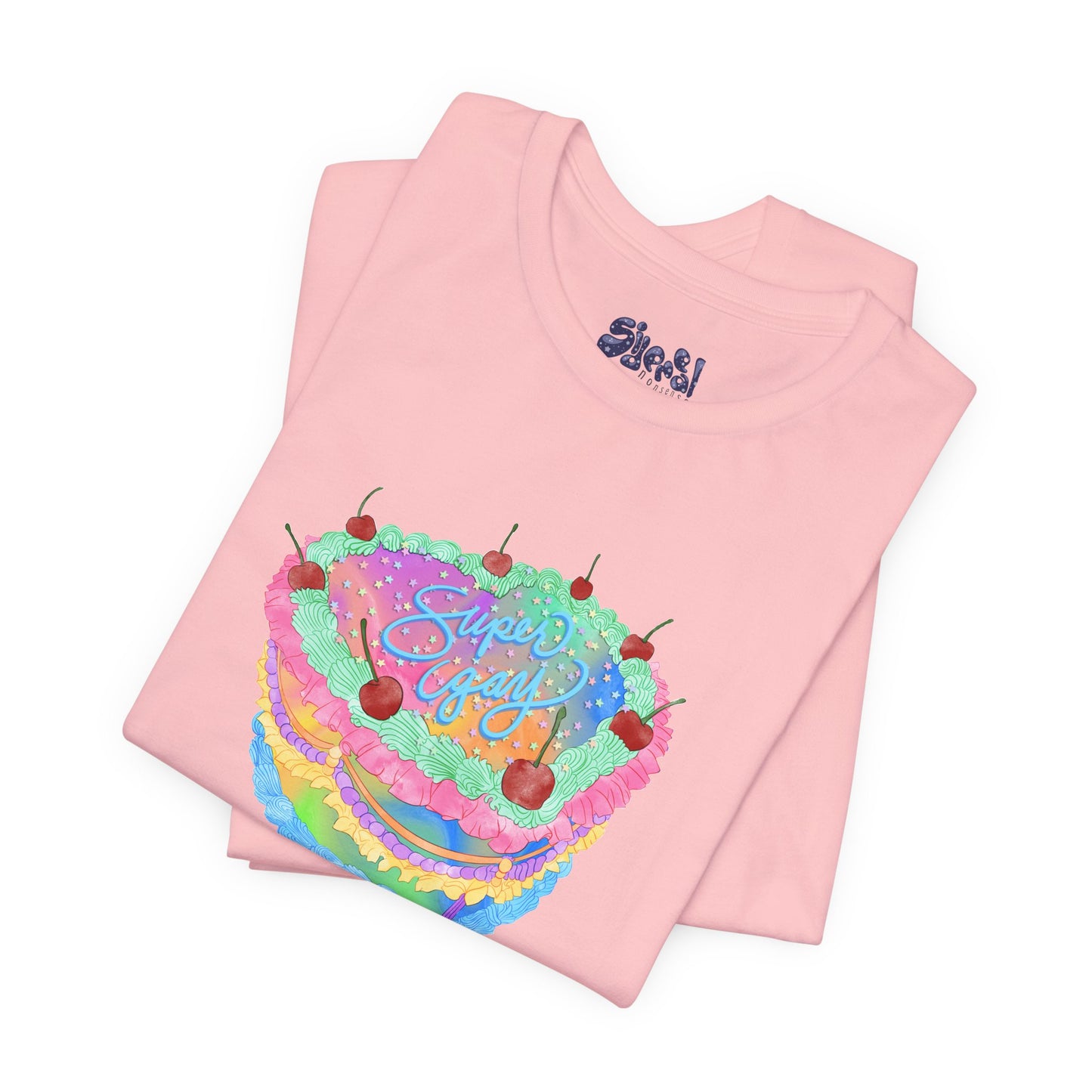 Super Gay Vintage Fancy Cake Tee, Unisex Pride Cakes T-Shirt, Gay Pride Baking Shirt, Casual Baker Apparel