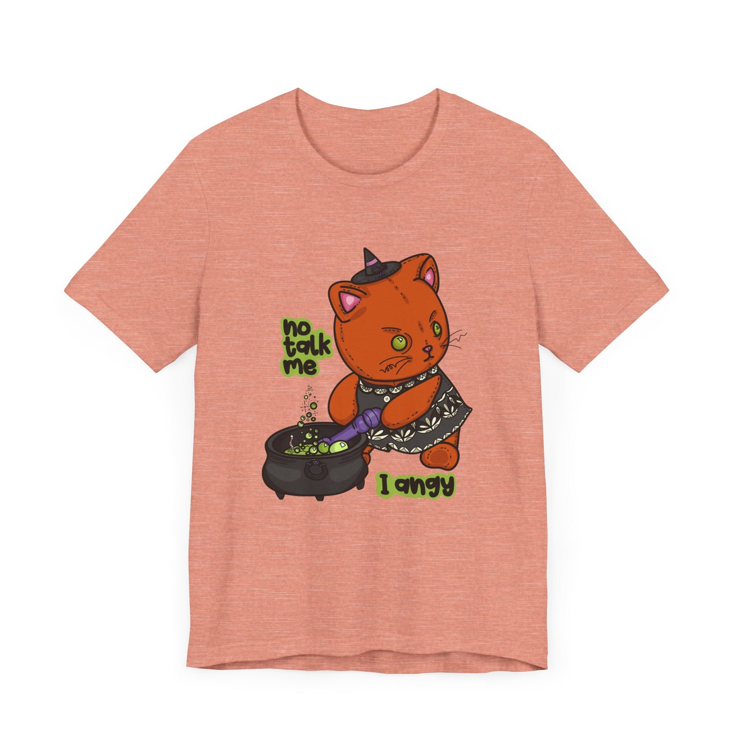 Witchy Cat “No Talk Me I Angy” Unisex Short Sleeve Shirt
