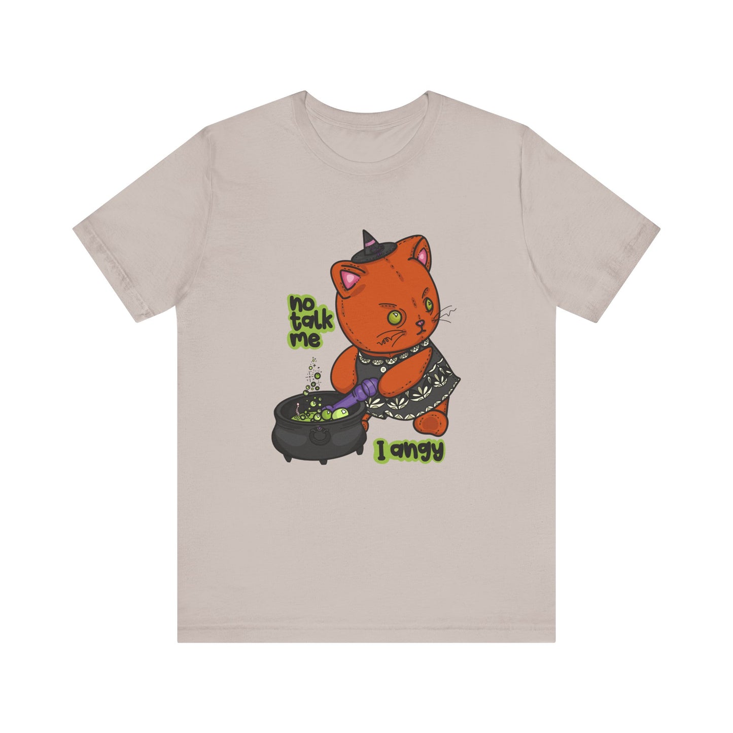 Witchy Cat “No Talk Me I Angy” Unisex Short Sleeve Shirt