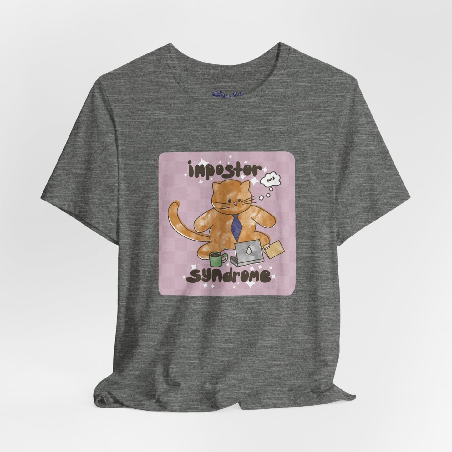 Funny Cat Tee, Impostor Syndrome Unisex Jersey Shirt, Gift for Cat Lovers, Funny Office Apparel, Work Humor
