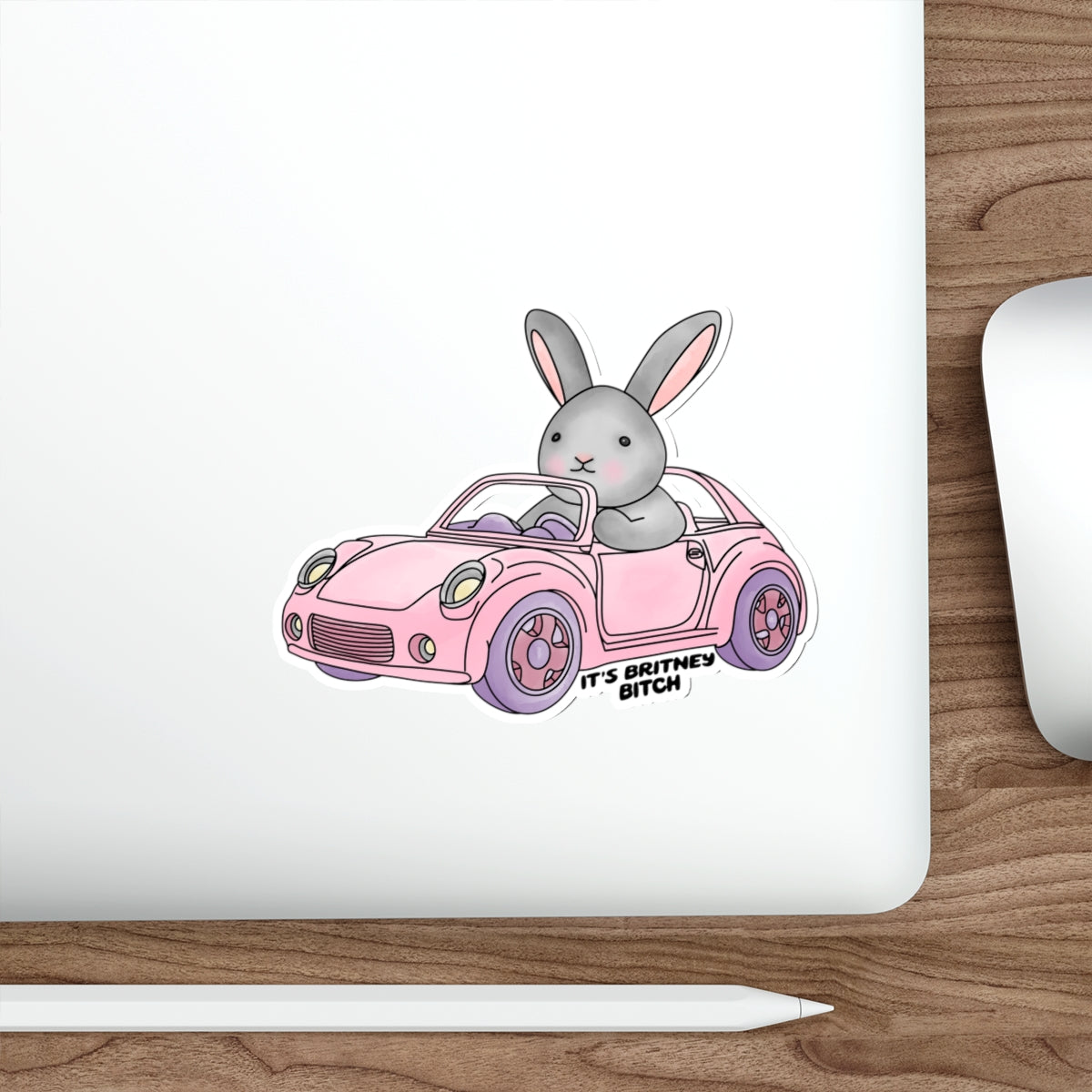 It's Britney Bitch - Bunny Vinyl Waterproof Die-Cut Stickers - Whimsical Decor for Laptops, Water Bottles, Binders, y2k 90s Millennial Gift