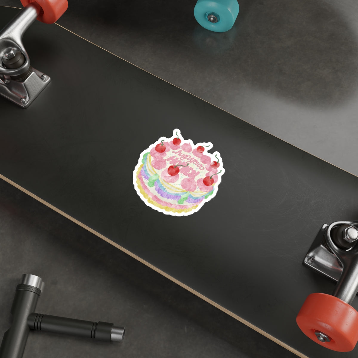 Hug Your Homies Cake Die-Cut Stickers, Mental Health, Positive Decor, Gift for Bakers, Friendship Laptop Decals