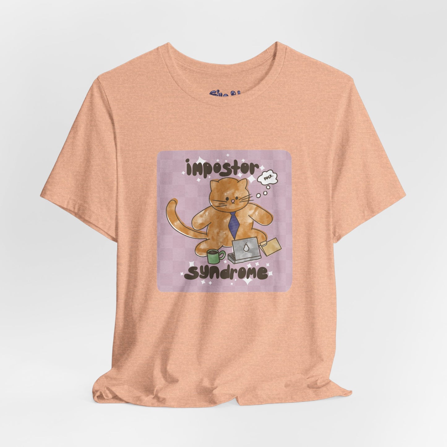 Funny Cat Tee, Impostor Syndrome Unisex Jersey Shirt, Gift for Cat Lovers, Funny Office Apparel, Work Humor