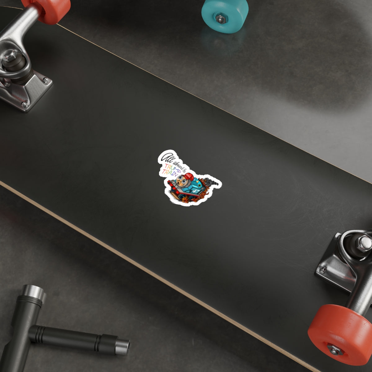 All Aboard The Trump Train Premium Water Resistant Die-Cut Stickers