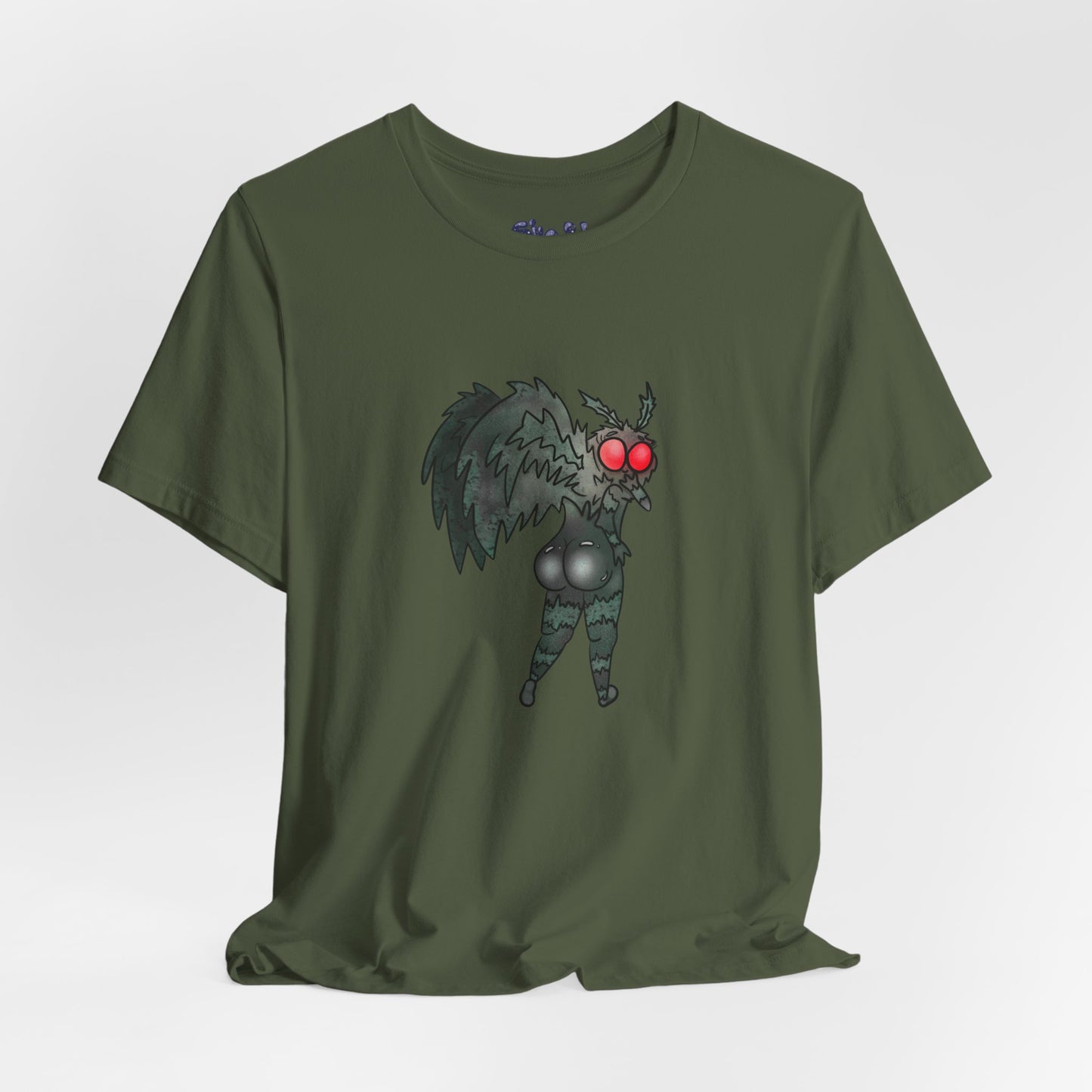 Sexy Mothman Whimsical Cryptid Short Sleeve Tee | Unique Graphic T-Shirt for Cryptid Fans, Horror Lovers, Folklore Shirt