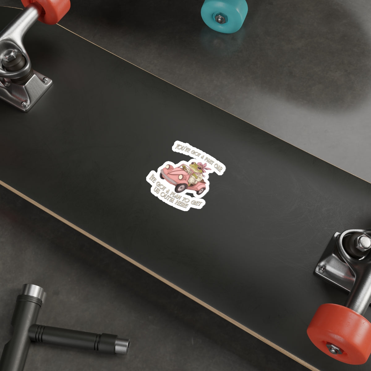 Cute Frog Waterproof Vinyl Die-Cut Stickers - 90s y2k Style, Fast Car, Perfect for Laptops, Water Bottles, Journals, Gifts