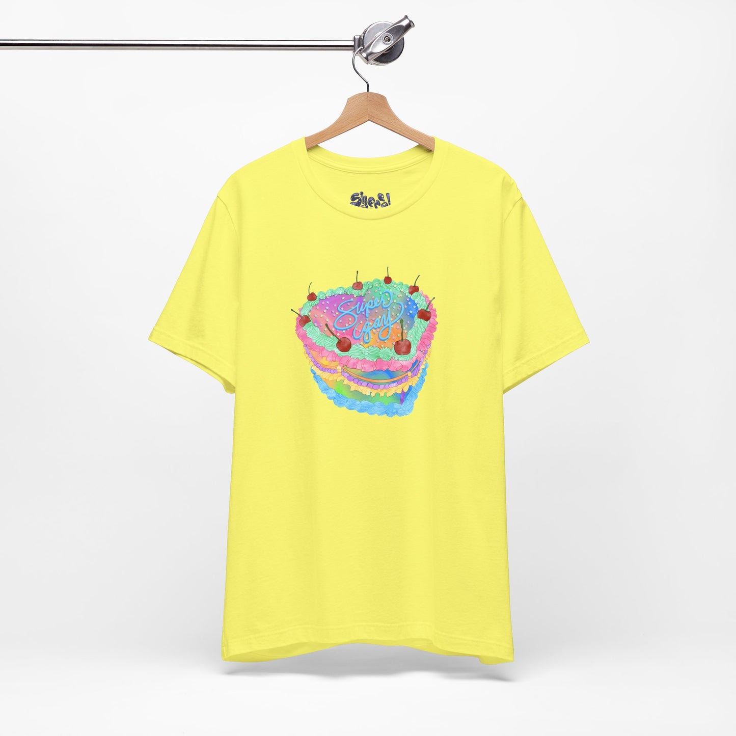 Super Gay Vintage Fancy Cake Tee, Unisex Pride Cakes T-Shirt, Gay Pride Baking Shirt, Casual Baker Apparel