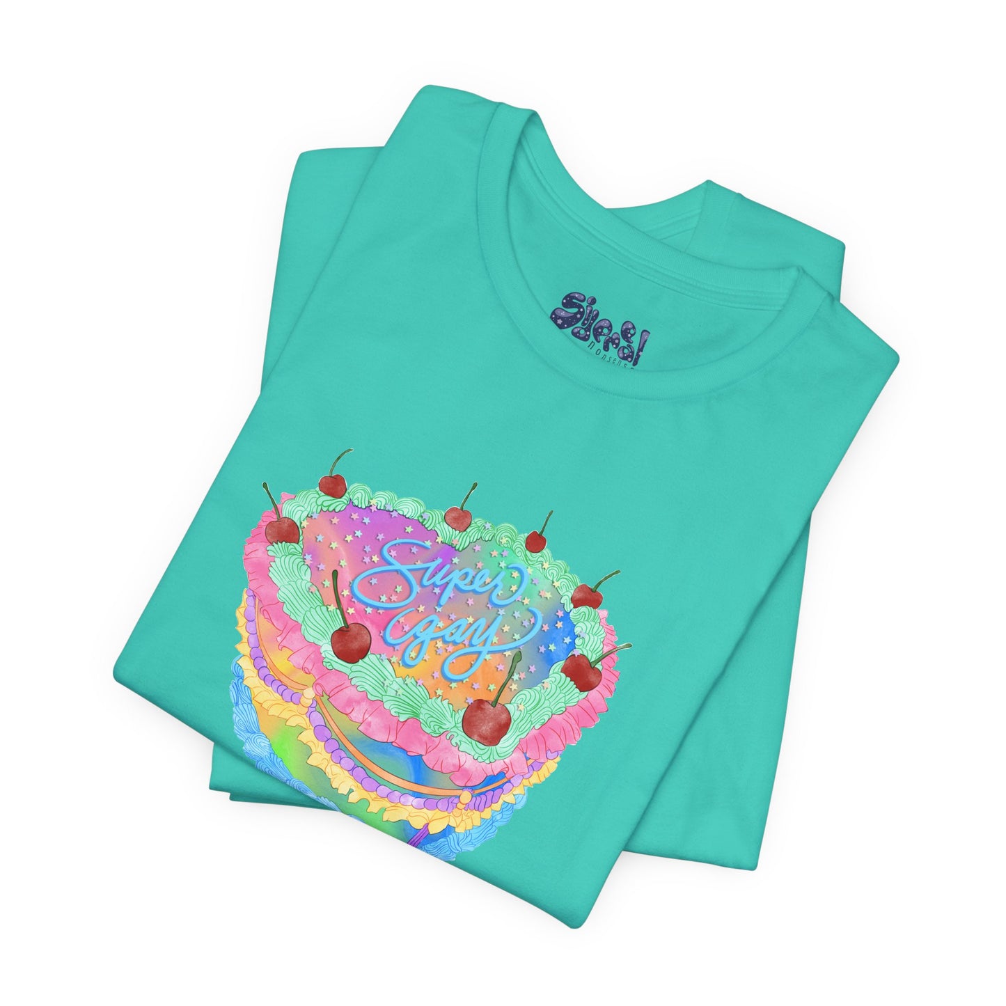 Super Gay Vintage Fancy Cake Tee, Unisex Pride Cakes T-Shirt, Gay Pride Baking Shirt, Casual Baker Apparel