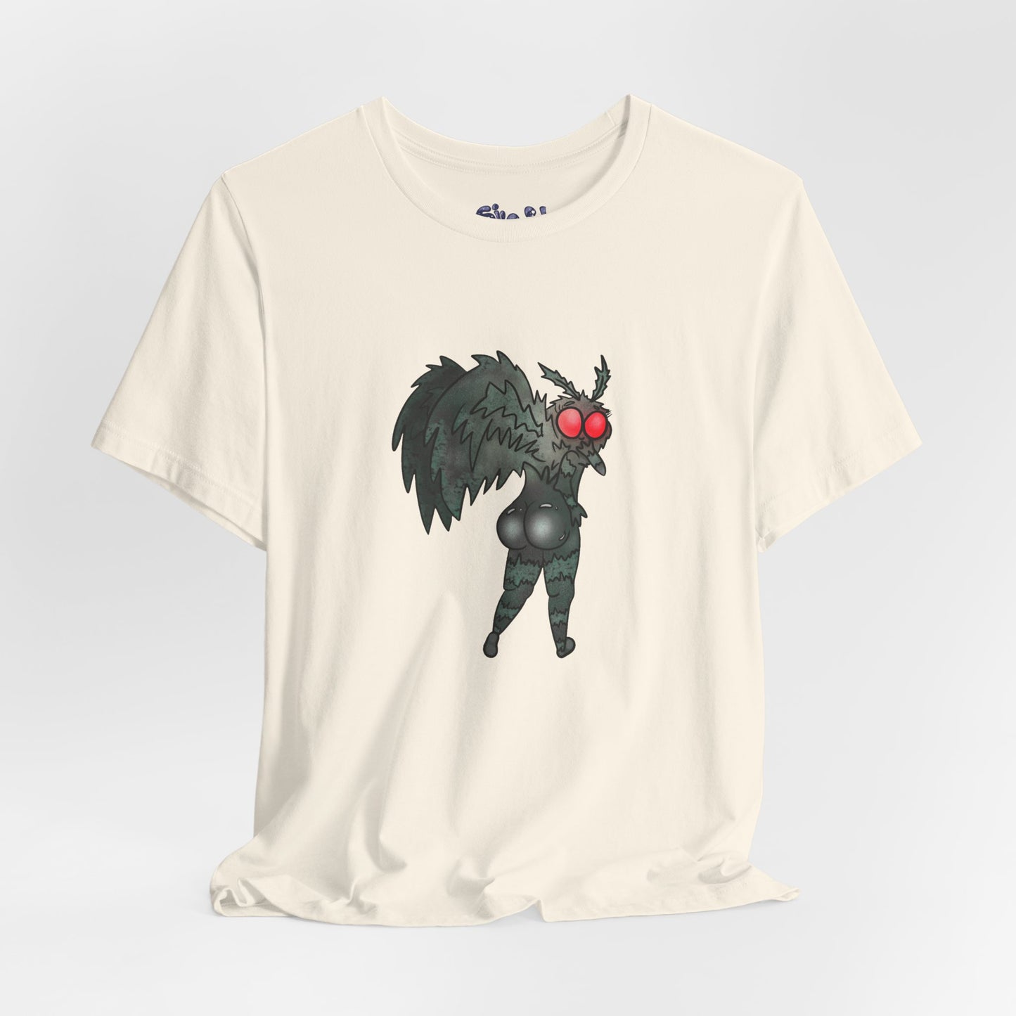 Sexy Mothman Whimsical Cryptid Short Sleeve Tee | Unique Graphic T-Shirt for Cryptid Fans, Horror Lovers, Folklore Shirt
