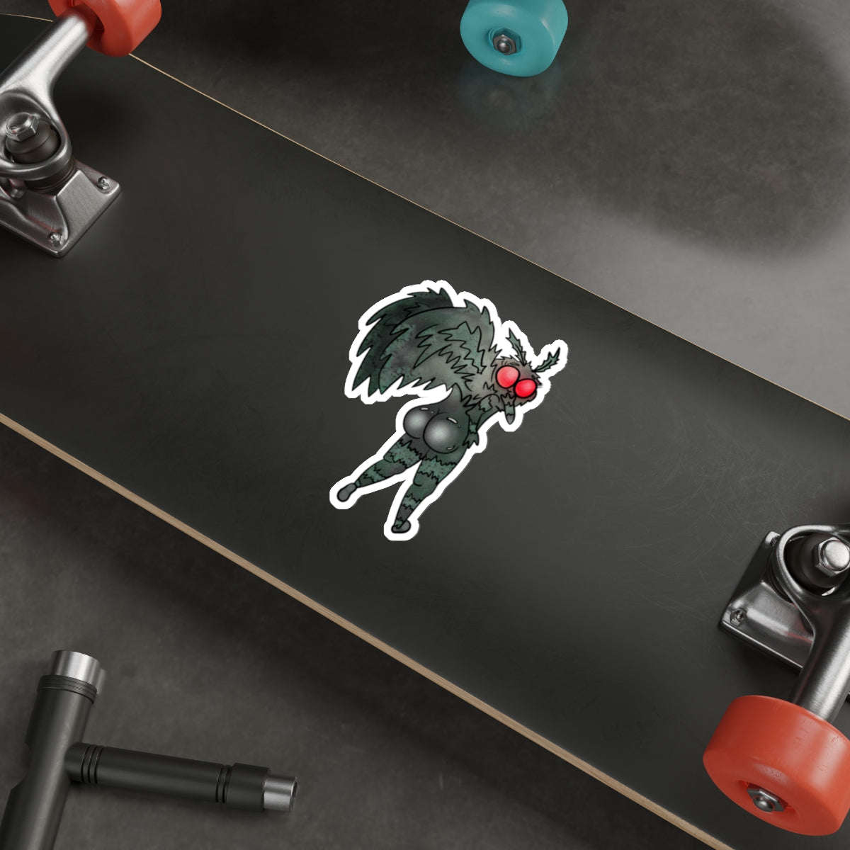 Sexy Mothman Whimsical Cryptid Waterproof Vinyl Die-Cut Stickers for Quirky Laptop & Water Bottle Decor, Folklore Fans, Horror Gift