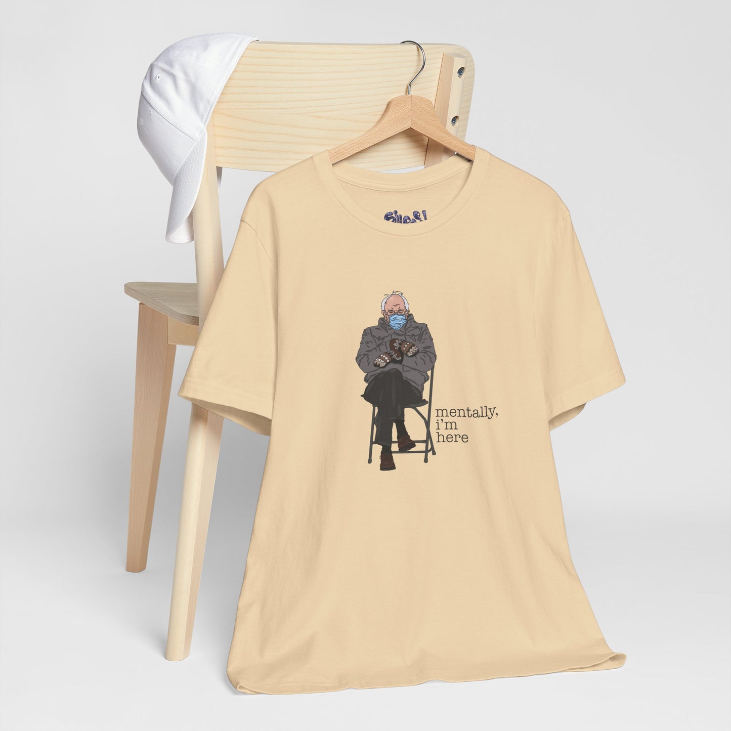 Bernie Sanders Mentally I'm Here Tee, Unisex Political Humor Shirt, Casual Wear For Liberal Leftist, Comfortable Everyday Tee