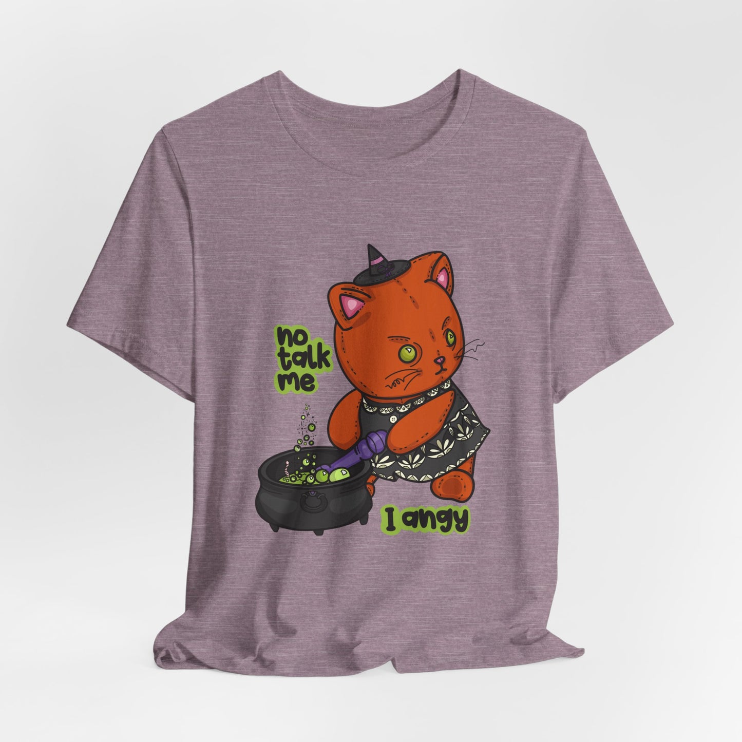 Witchy Cat “No Talk Me I Angy” Unisex Short Sleeve Shirt
